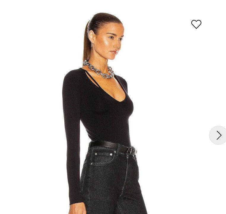 Helmut Lang Helmut Lang Slash V Neck Black Top seamless. Size M/L Size M / US 6-8 / IT 42-44 - 2 Thumbnail