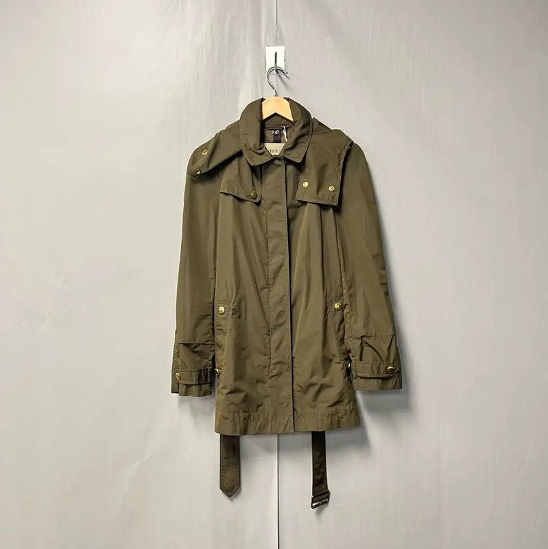 Burberry Military Green Cotton Women's Trench Coat