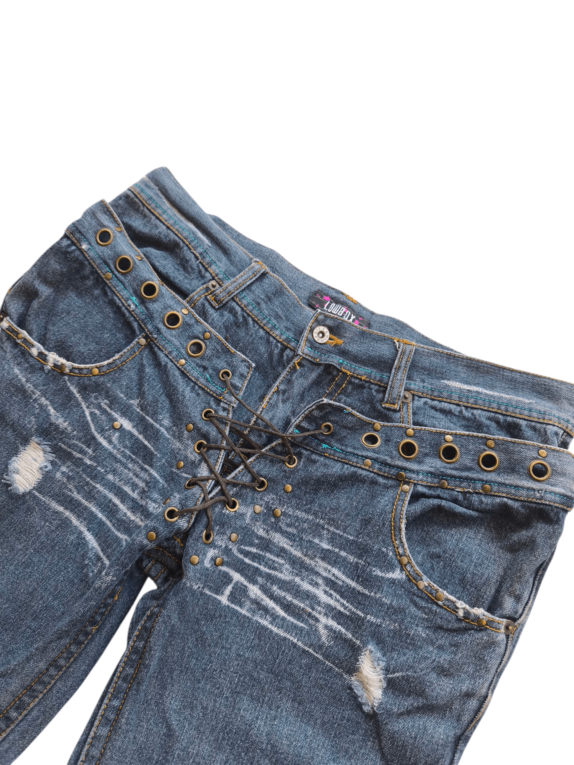 If Six Was Nine × LOWBOX Lowbox clawmark flare double waist denim Size US 34 / EU 50 - 5 Thumbnail