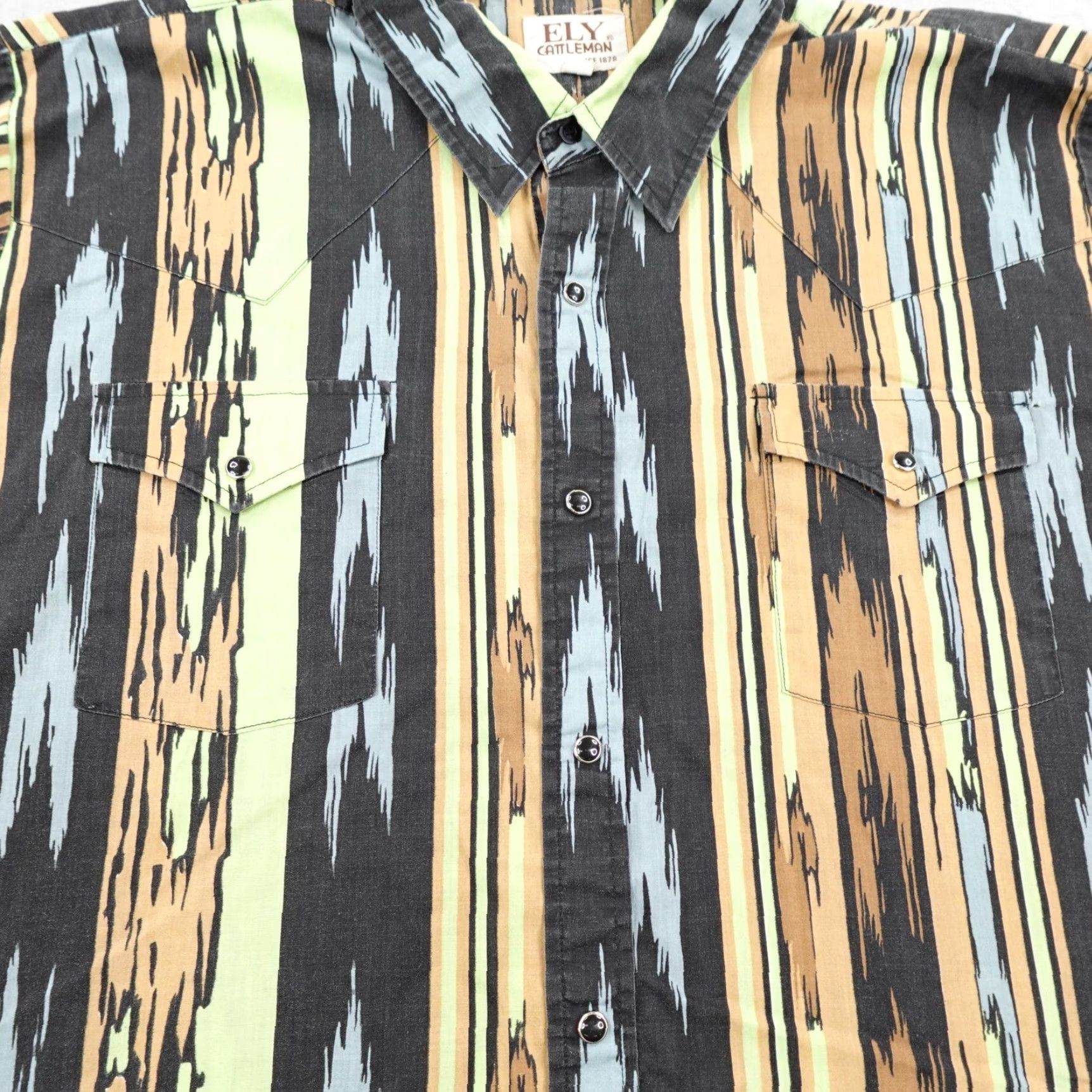 Vintage VINTAGE Ely Cattleman Shirt Mens XL Southwestern Pearl Snap Western Stripe Aztec Rodeo Size US XXL / EU 58 / 5 - 4 Thumbnail