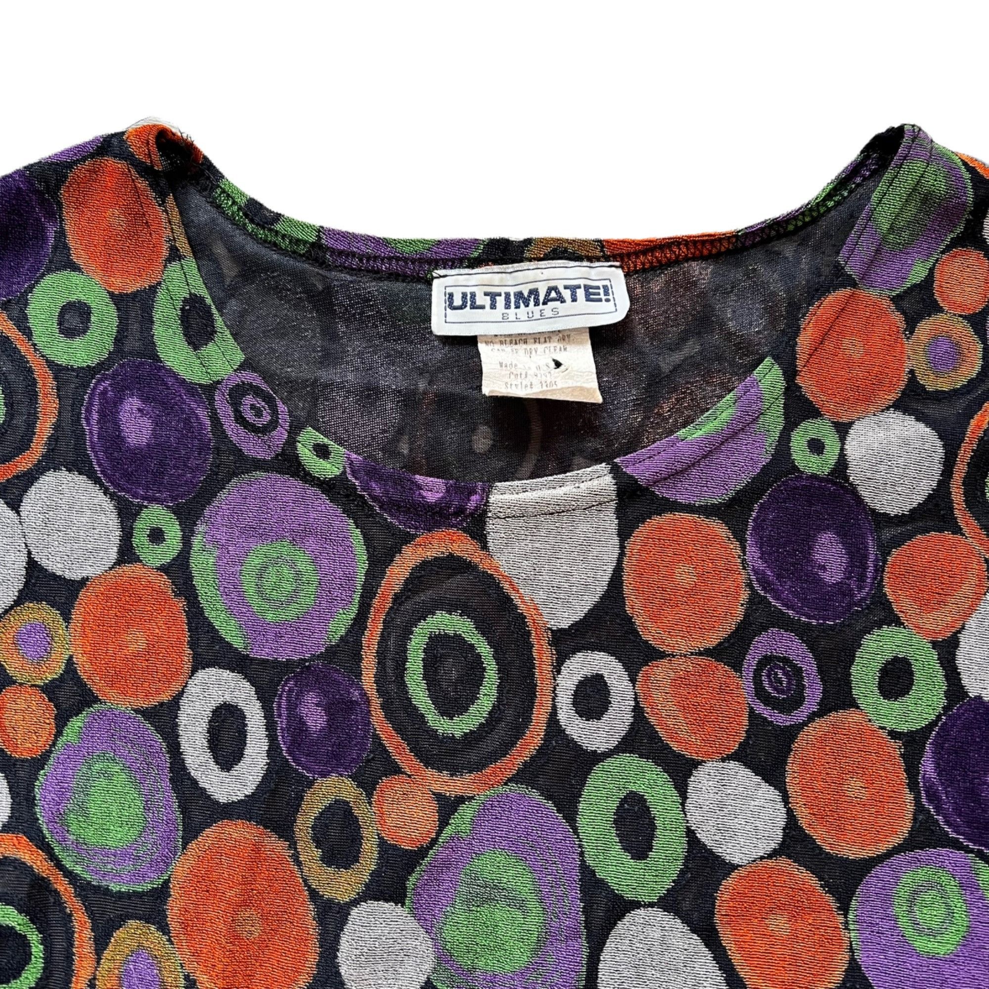 Vintage Vintage Mod Retro Groovy Circles Box Tee Top USA M Size M / US 6-8 / IT 42-44 - 2 Thumbnail