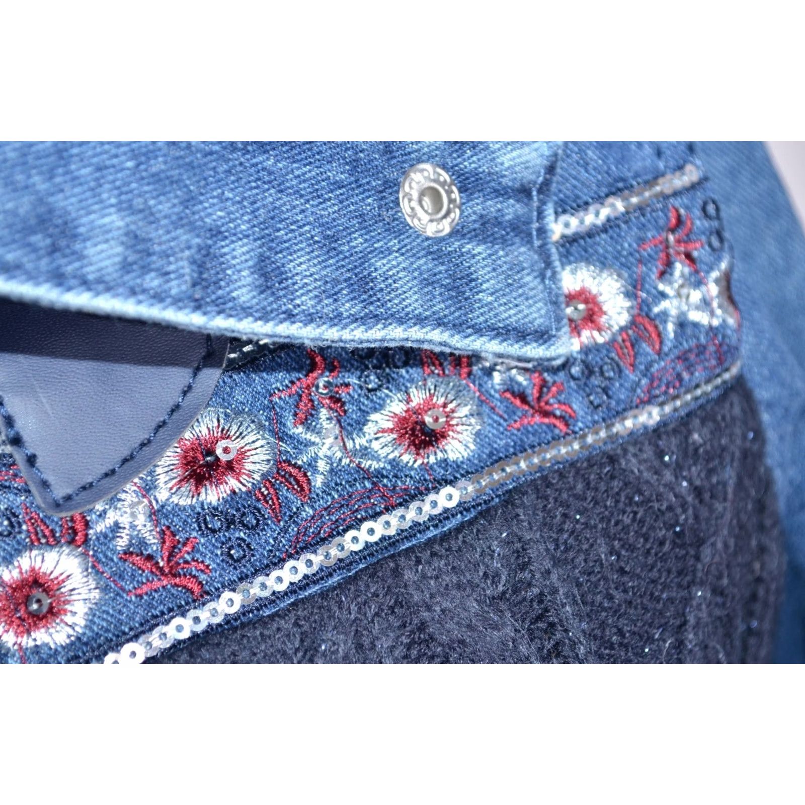 Desigual Desigual Women's Coat Knit Denim Hooded Jacket Embroidered Blue 36 Regular Long Sleeve Mid-Length Casual Overcoat Jacket Womens Size XS / US 0-2 / IT 36-38 - 6 Thumbnail