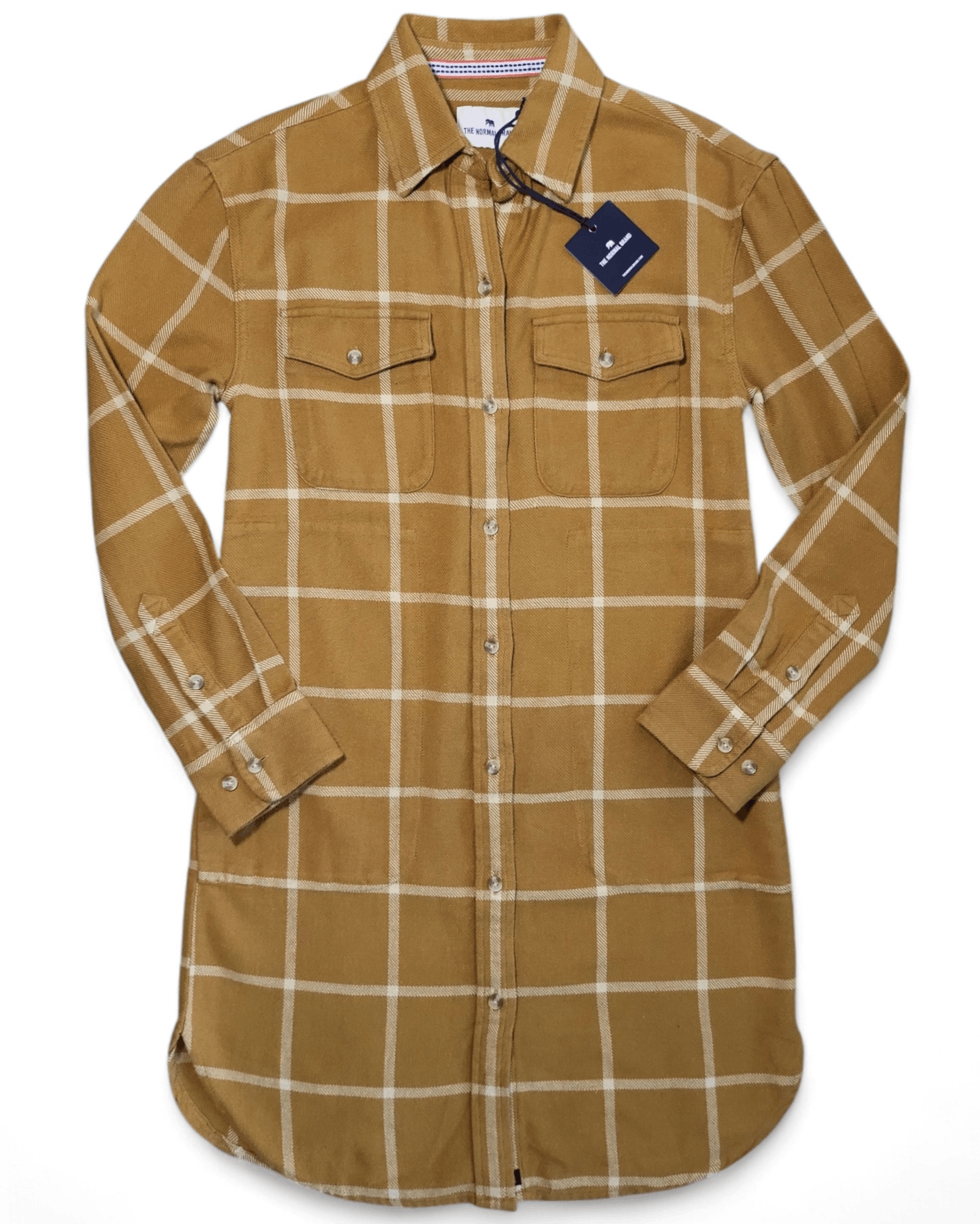 The Mountain NWT THE NORMAL BRAND Mountain Shirt Dress Palomino Plaid XS Size XS / US 0-2 / IT 36-38 - 2 Thumbnail