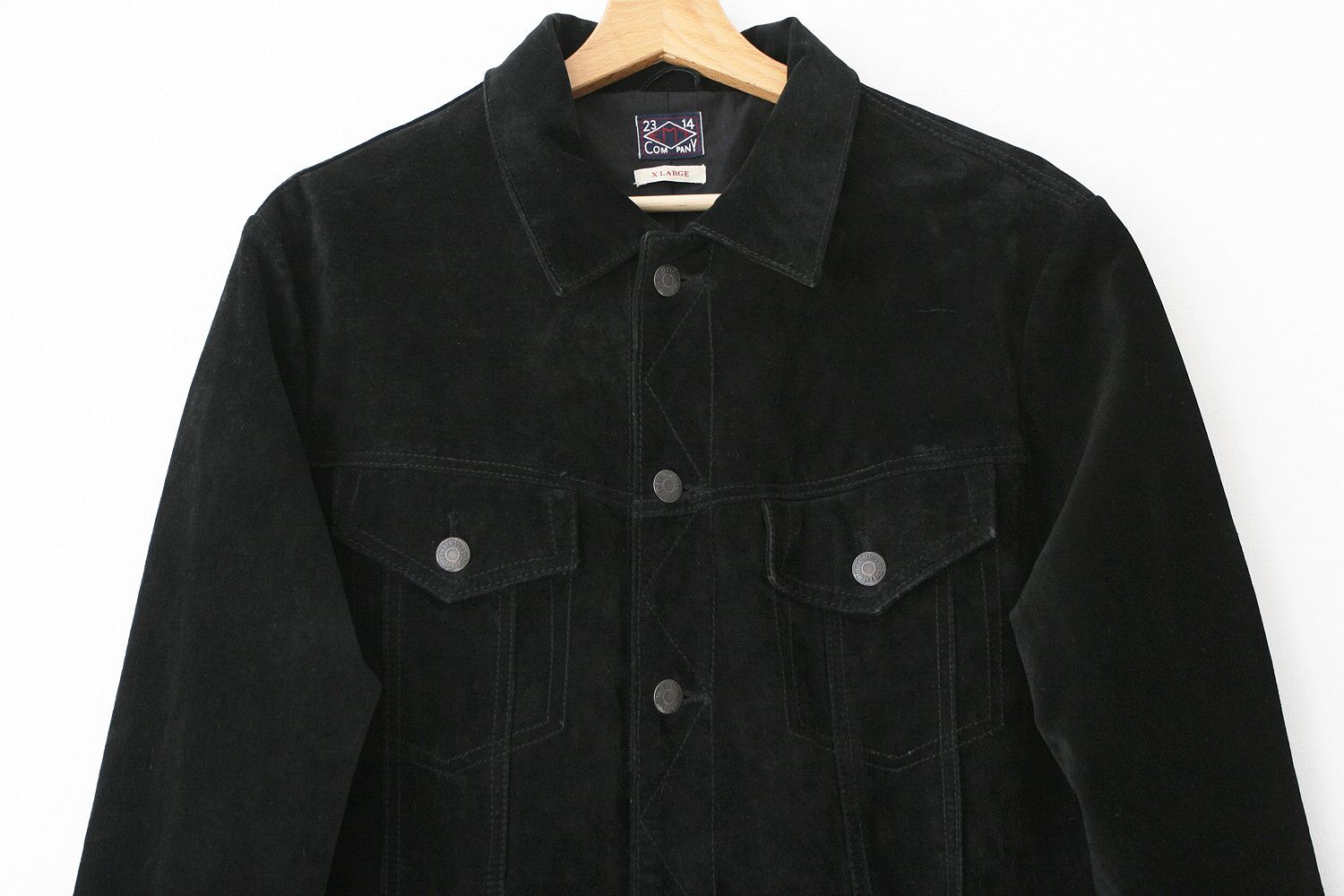 Emmett Emmett Black Suede Leather Genuine Trucker Jacket type 3 Size US XL / EU 56 / 4 - 2 Thumbnail
