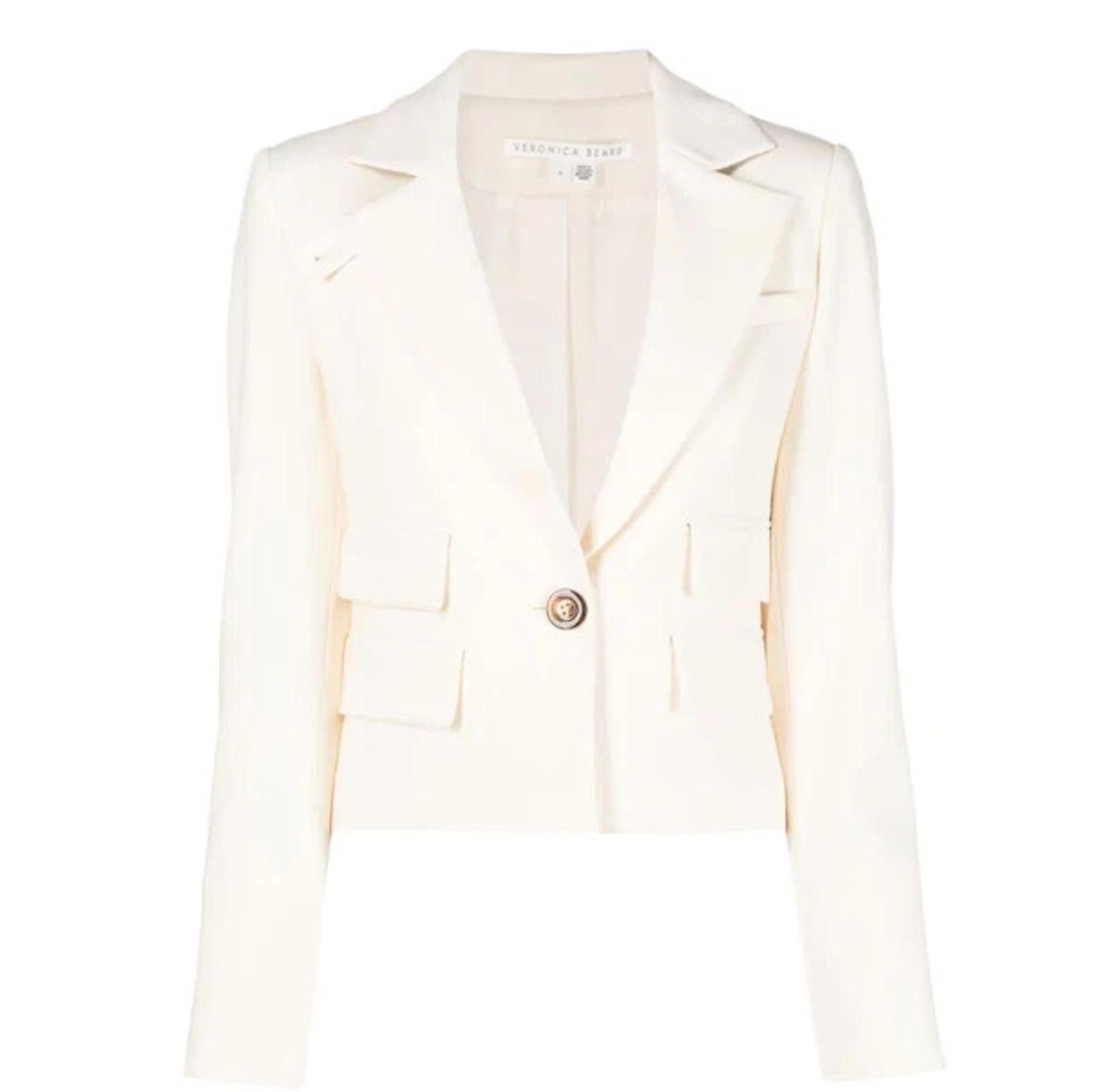 Veronica Beard Veronica Beard Boon Ecru Ivory Blazer Jacket Size 4 Crepe Size S / US 4 / IT 40 - 1 Thumbnail
