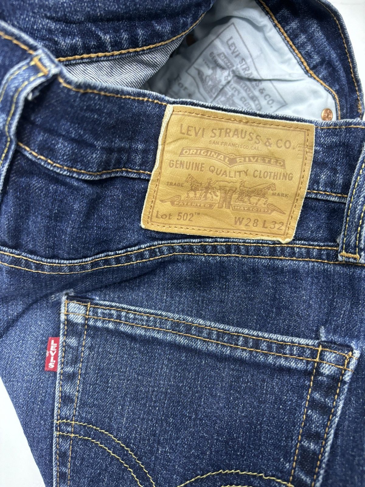 Levi's 🔥LEVIS 502 BIG E Y2K BLUE DISTRESSED DENIM JEANS Size US 29 - 7 Thumbnail