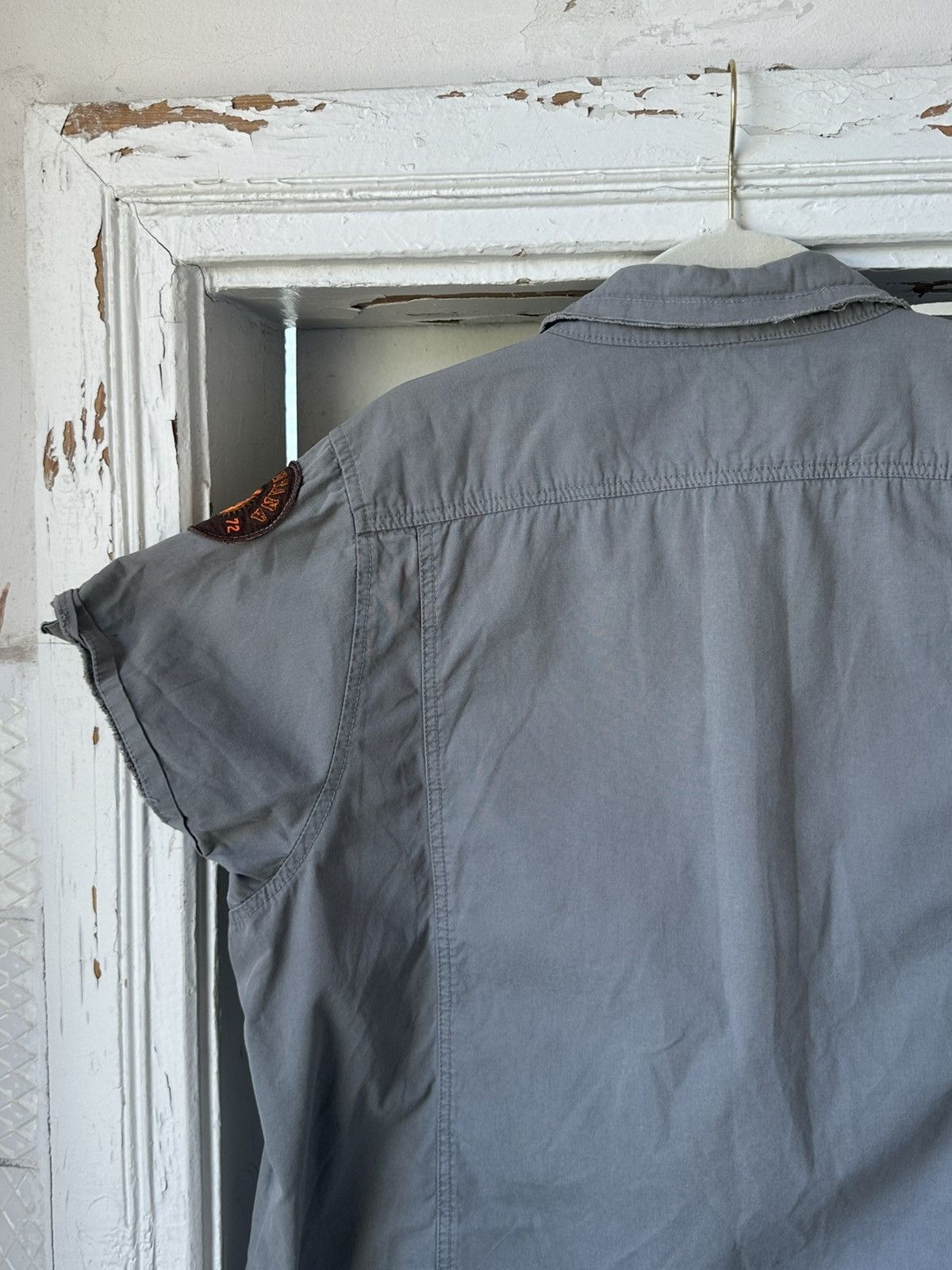 If Six Was Nine Vintage Distressed Oversized Khaki Shirt Size L / US 10 / IT 46 - 10 Thumbnail