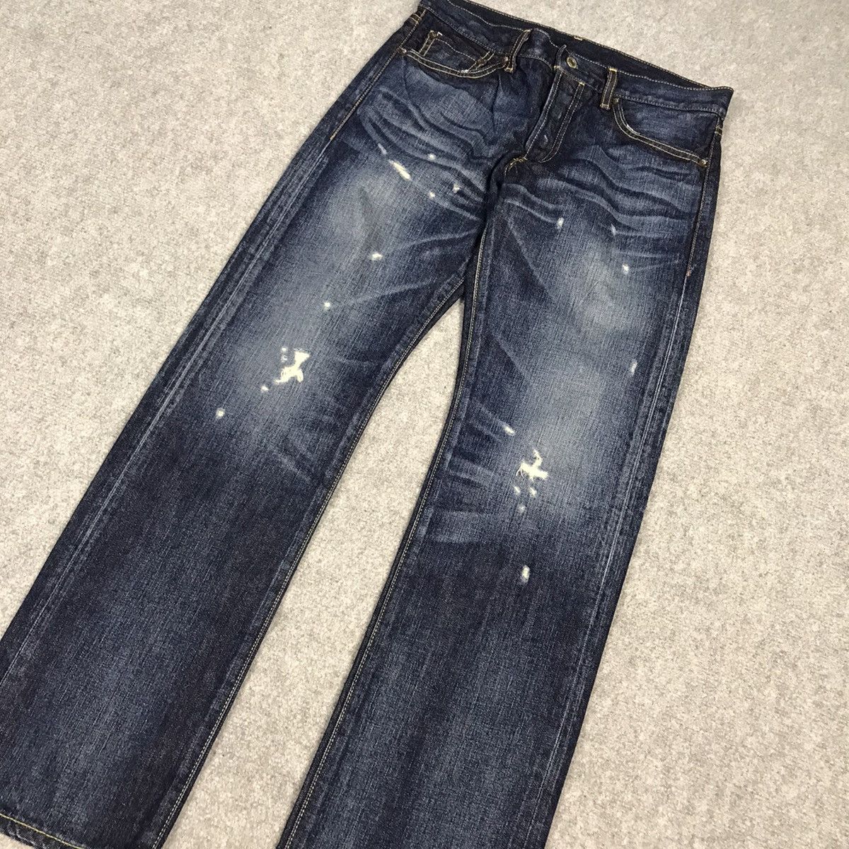 JAPAN UNIQLO DISTRESSED STYLE DENIM BLUE JEANS PANTS