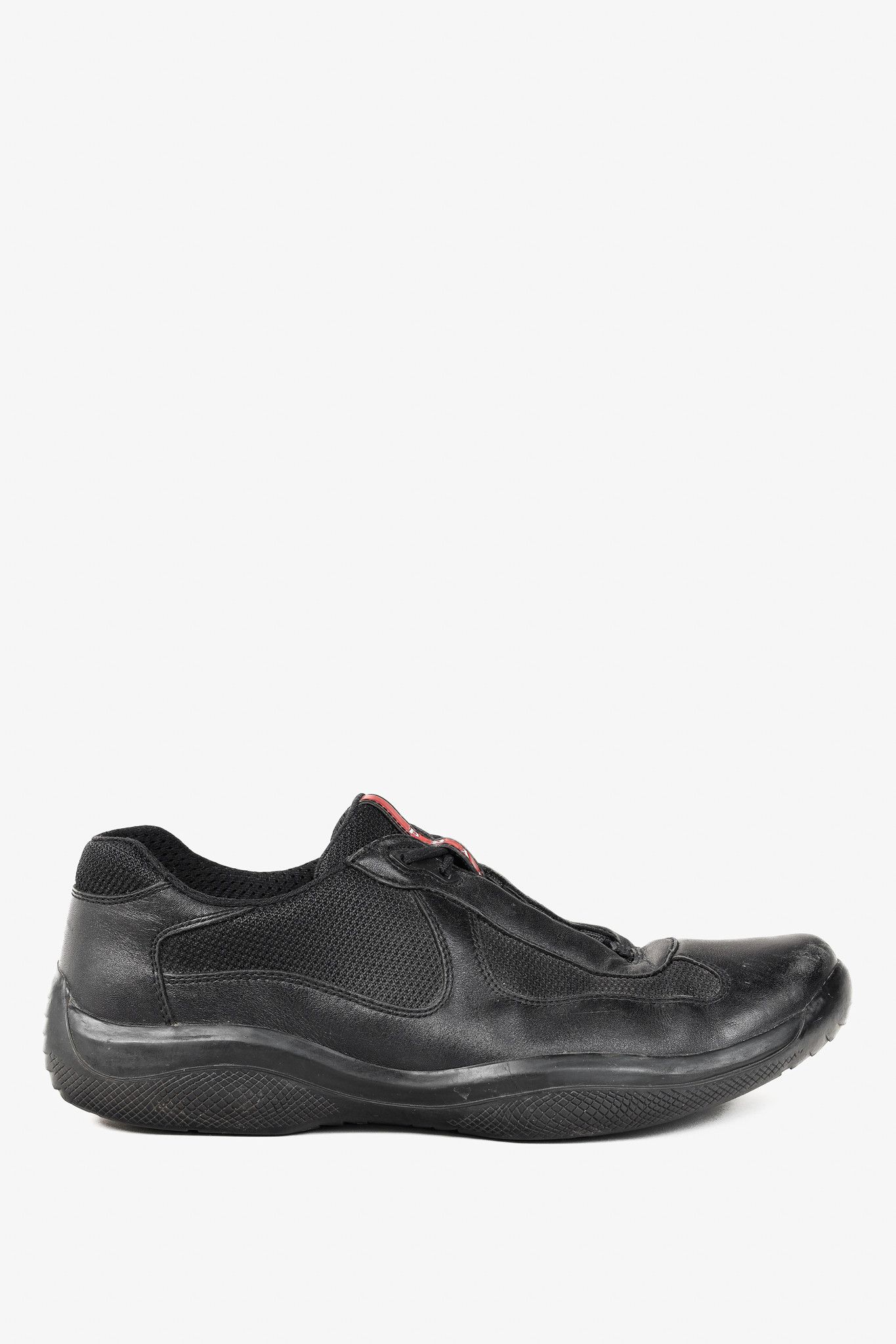 Prada Prada Red Label Black Leather & Mesh Y2K Trainers Size US 9 / EU 42 - 1 Thumbnail