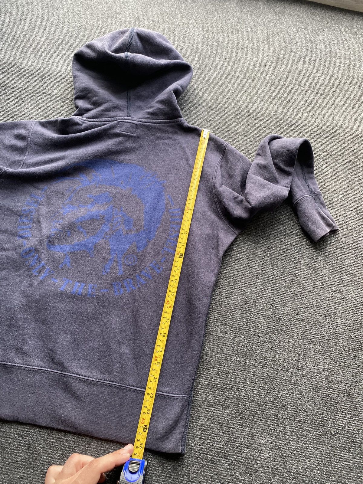 Diesel 🔥Opium Punk Diesel faded washed blue gothic hoodie head logo Size US S / EU 44-46 / 1 - 9 Thumbnail