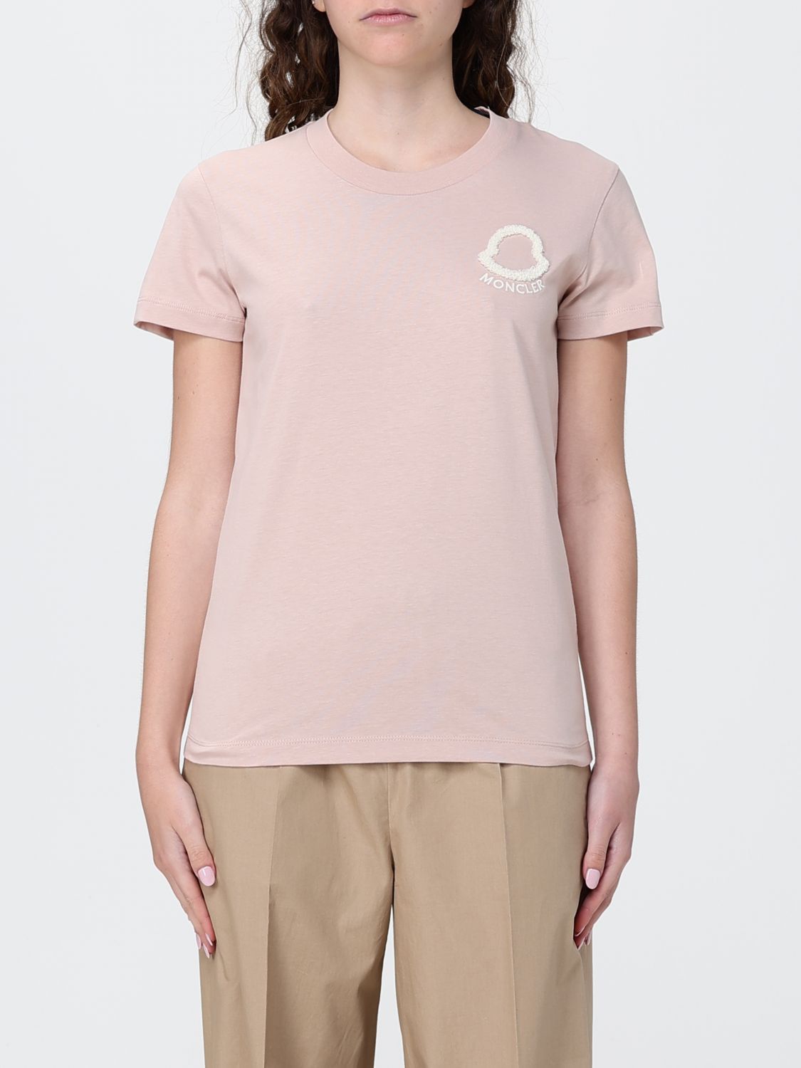 Moncler Moncler T-Shirt Woman Pink Size M / US 6-8 / IT 42-44 - 1 Preview