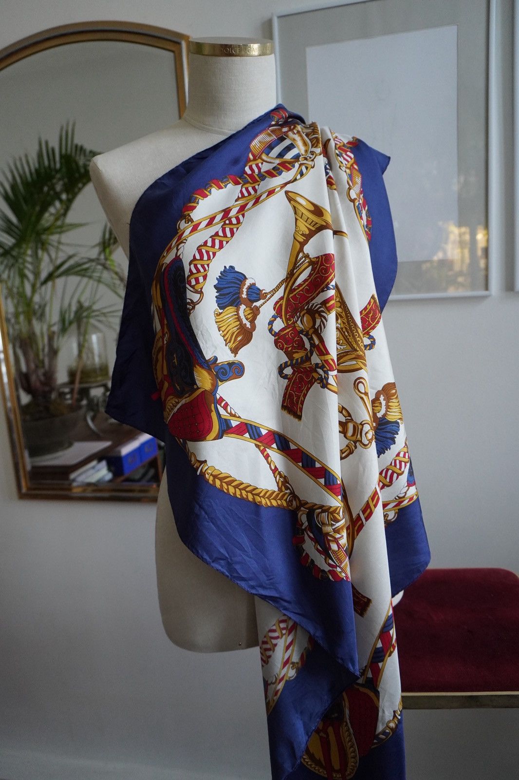 Other Vintage Feliciani 100% Silk Scarf Sailor, Hand‑Rolled Hem Size ONE SIZE - 1 Thumbnail