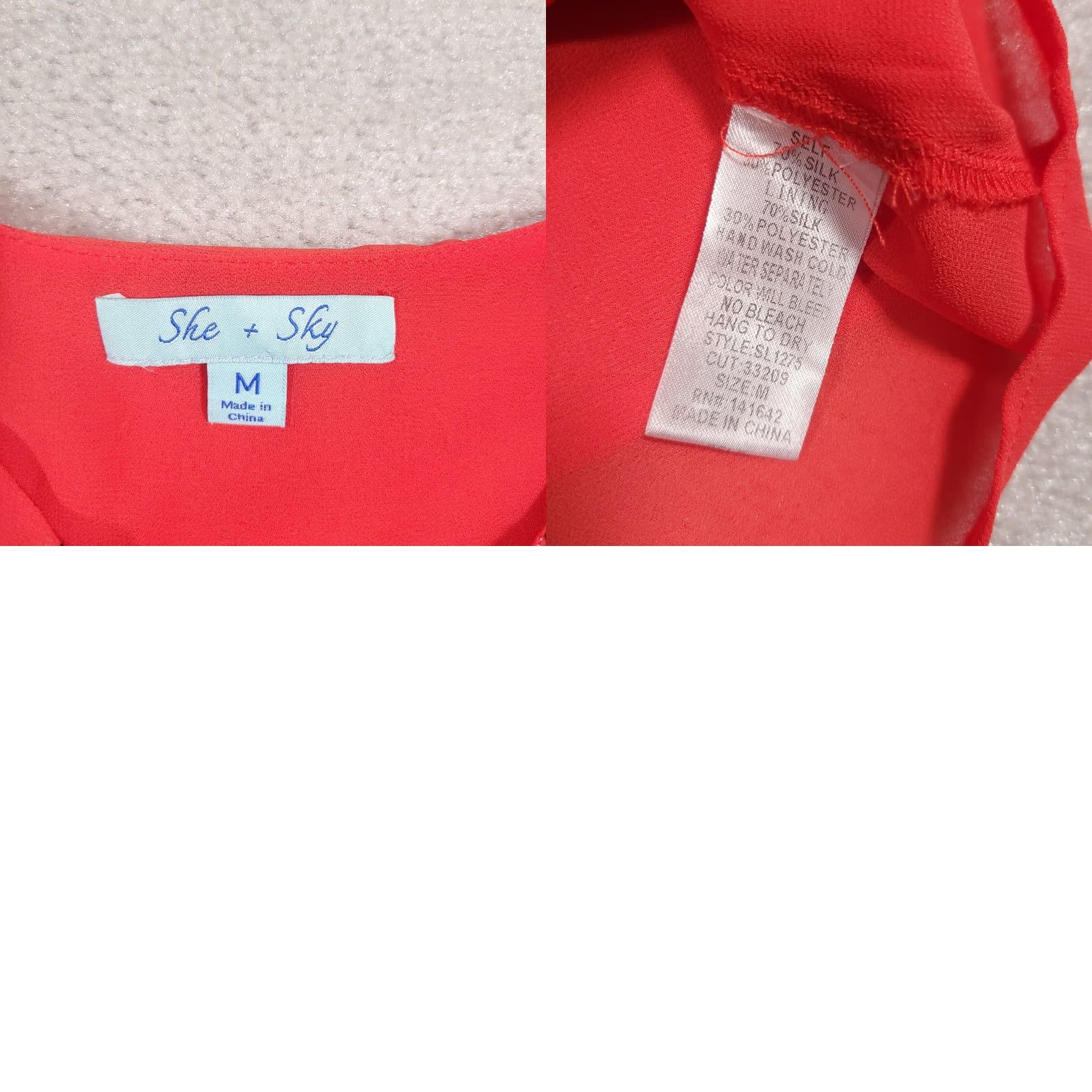Vintage She Sky Tank Women's Medium Red Sleeveless Shirt Keyhole Neck Tiered Boho Aztec Size M / US 6-8 / IT 42-44 - 9 Thumbnail