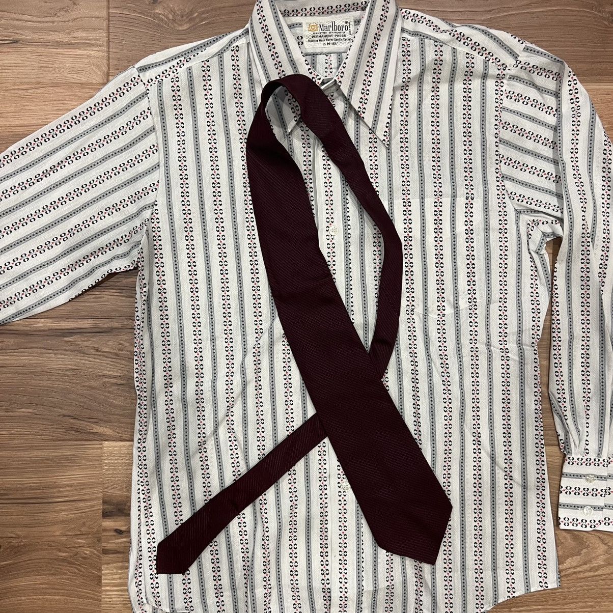 Marlboro Vintage Marlboro Button Down Shirt White Large with Red Tie Size US L / EU 52-54 / 3 - 3 Thumbnail