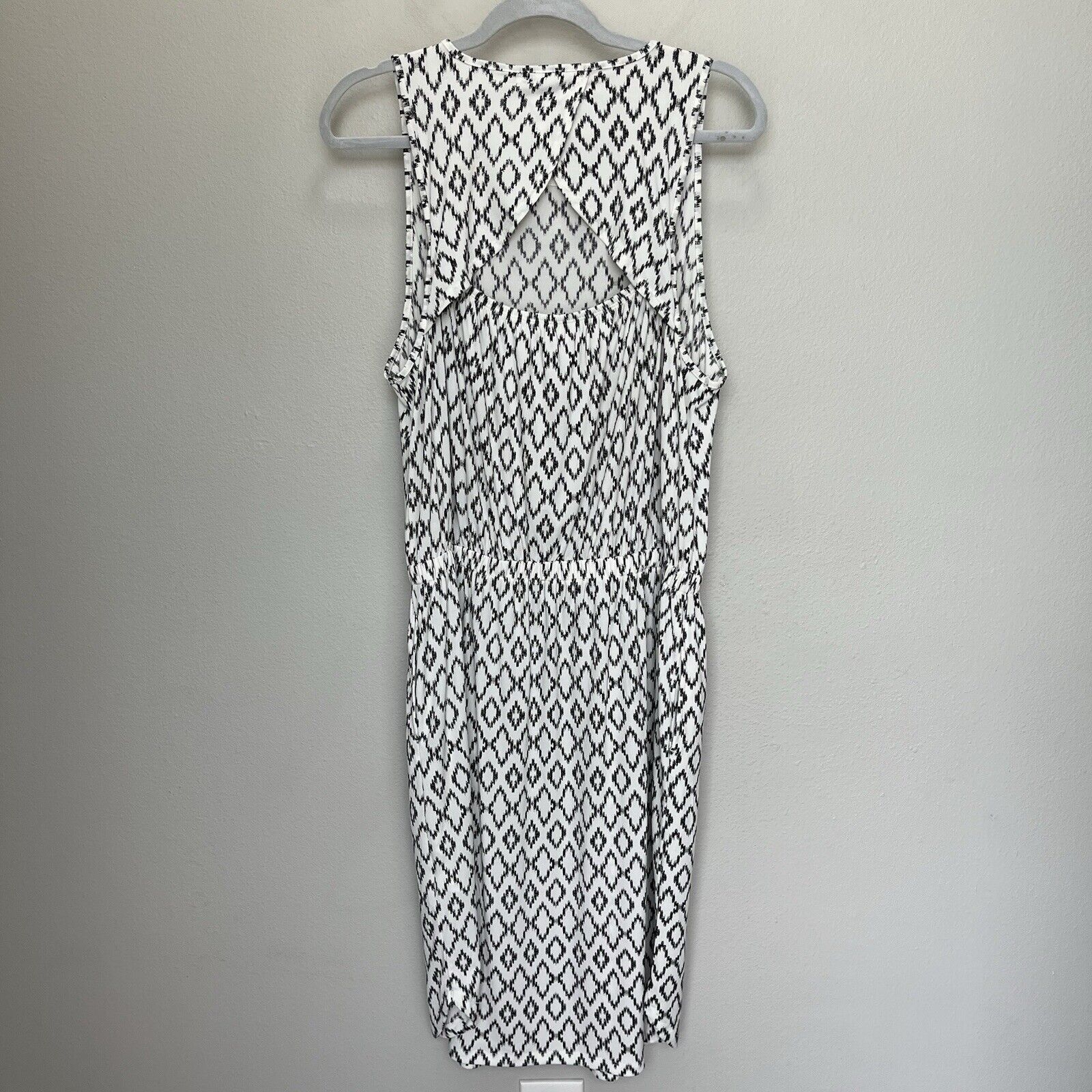Banana Republic Banana Republic | Knit Column Dress Off White Ikat Midi Size L / US 10 / IT 46 - 6 Thumbnail