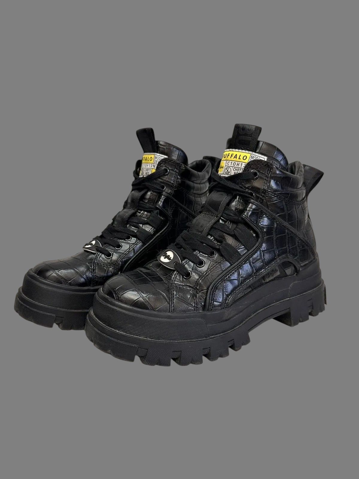 New Rock Gothic Platform Leather Boots Vintage Buffalo AS98 Look Size US 9 / IT 39 - 2 Thumbnail
