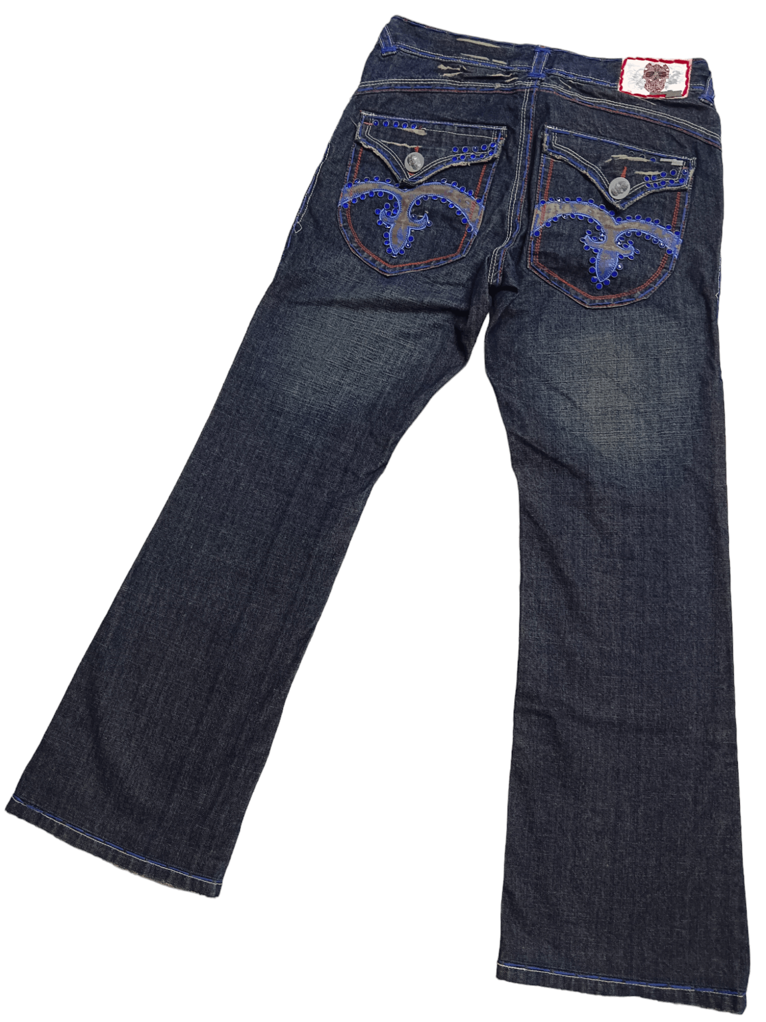 Denim & Co. Laguna Beach Embellished Skull Flare Denim Size US 32 / EU 48 - 4 Thumbnail