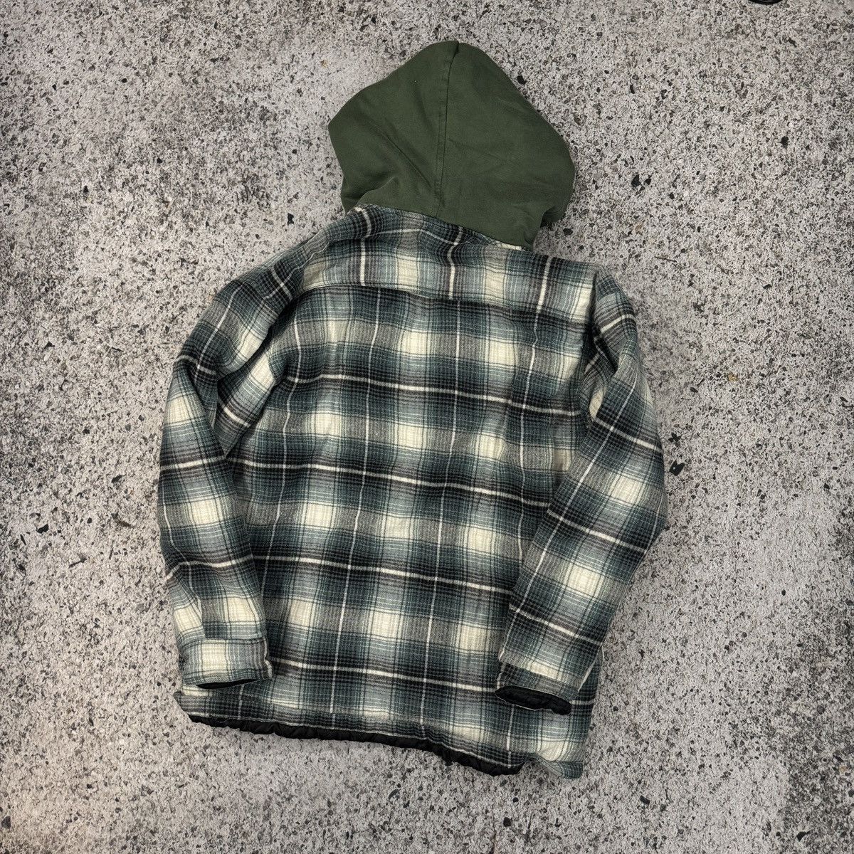 Vintage Thrashed Faded Distressed Zip Up Flannel Hoodie ERD Grunge Size US L / EU 52-54 / 3 - 9 Thumbnail