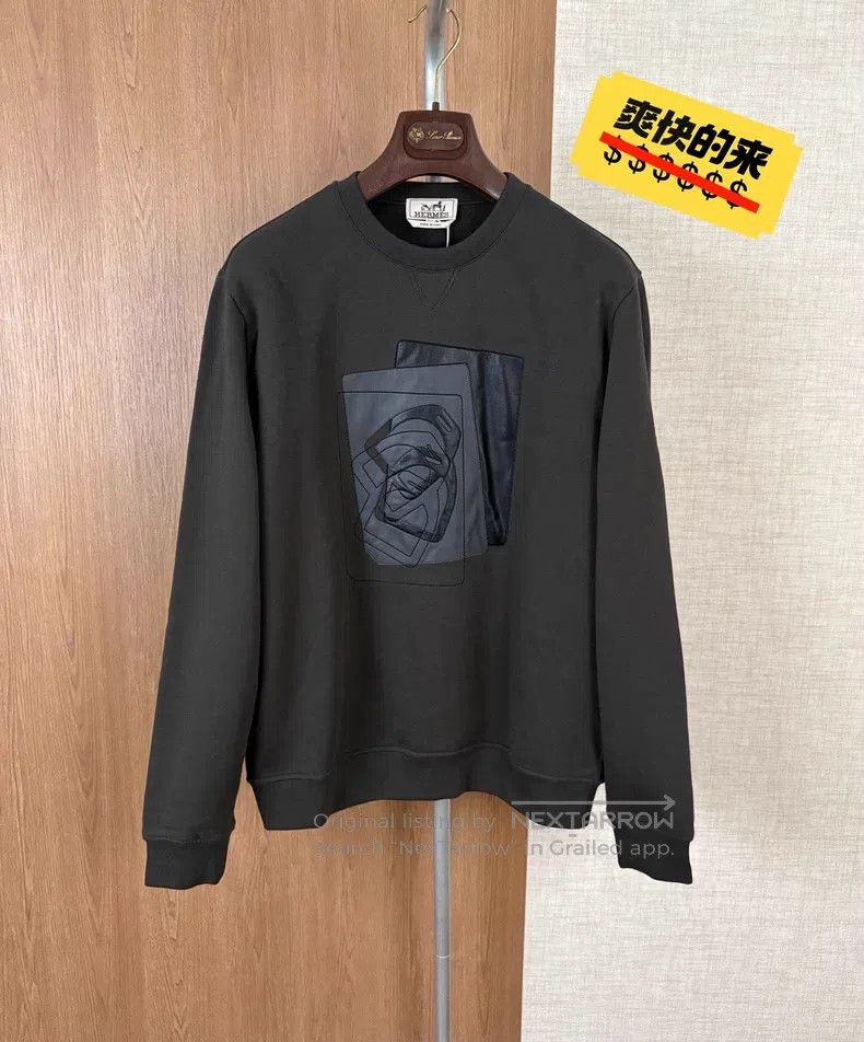 Hermes Hermes Autumn Winter Men's Sweatshirt, Fleece Lined, Lamb Size US M / EU 48-50 / 2 - 1 Thumbnail