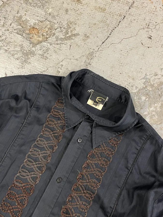 Just Cavalli 2000s Cavalli Dark Navy Light Shirt Size US L / EU 52-54 / 3 - 5 Thumbnail