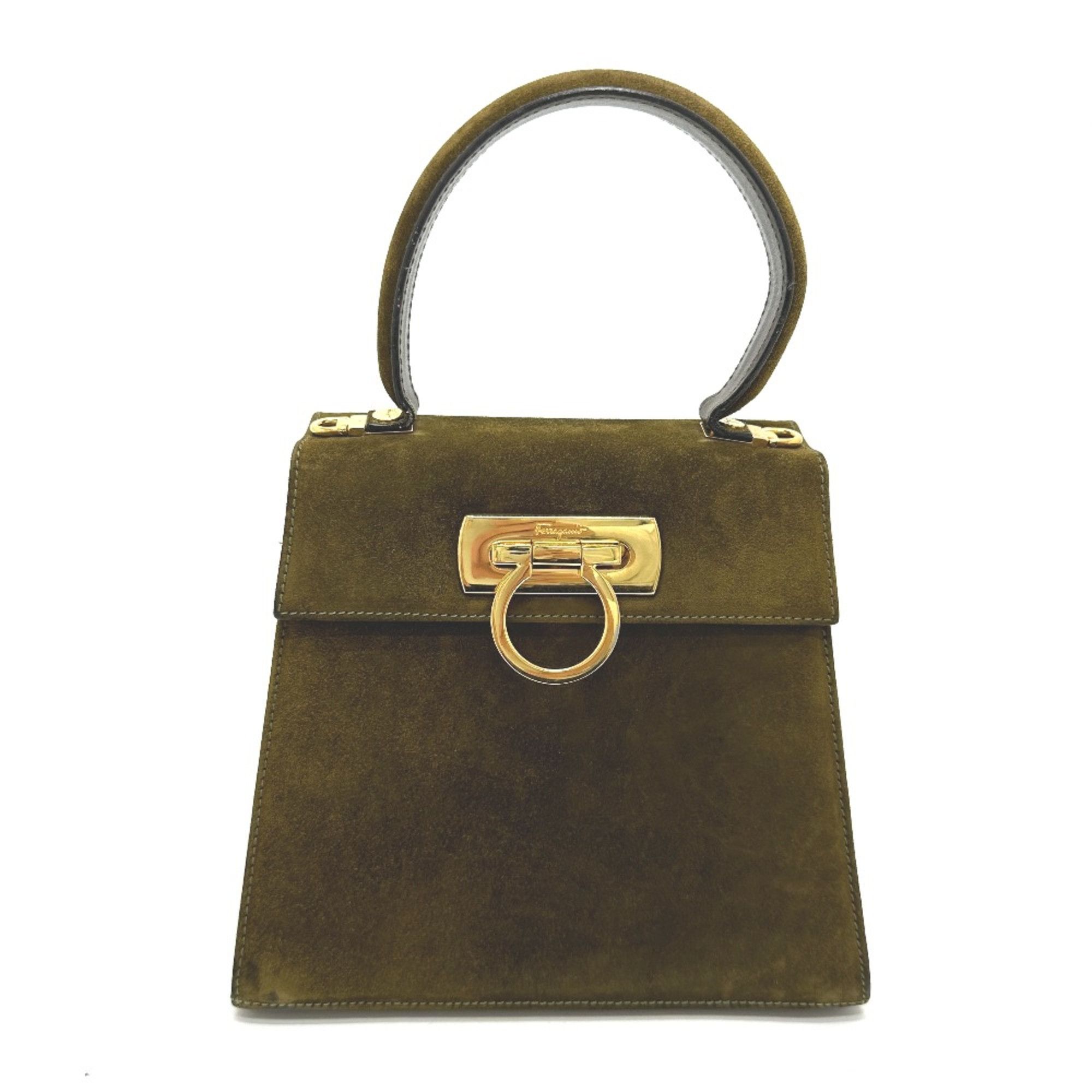 Salvatore Ferragamo Salvatore Ferragamo Gancini Hand Bag Brown GoldHardware Size ONE SIZE - 1 Thumbnail
