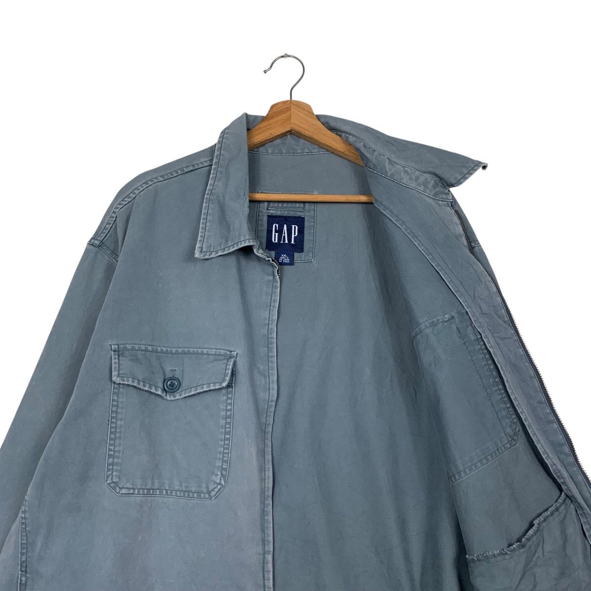 Gap Y2K GAP Workwear Blue Washed Flannel Jacket #2264-C100 Size US XXL / EU 58 / 5 - 10 Thumbnail
