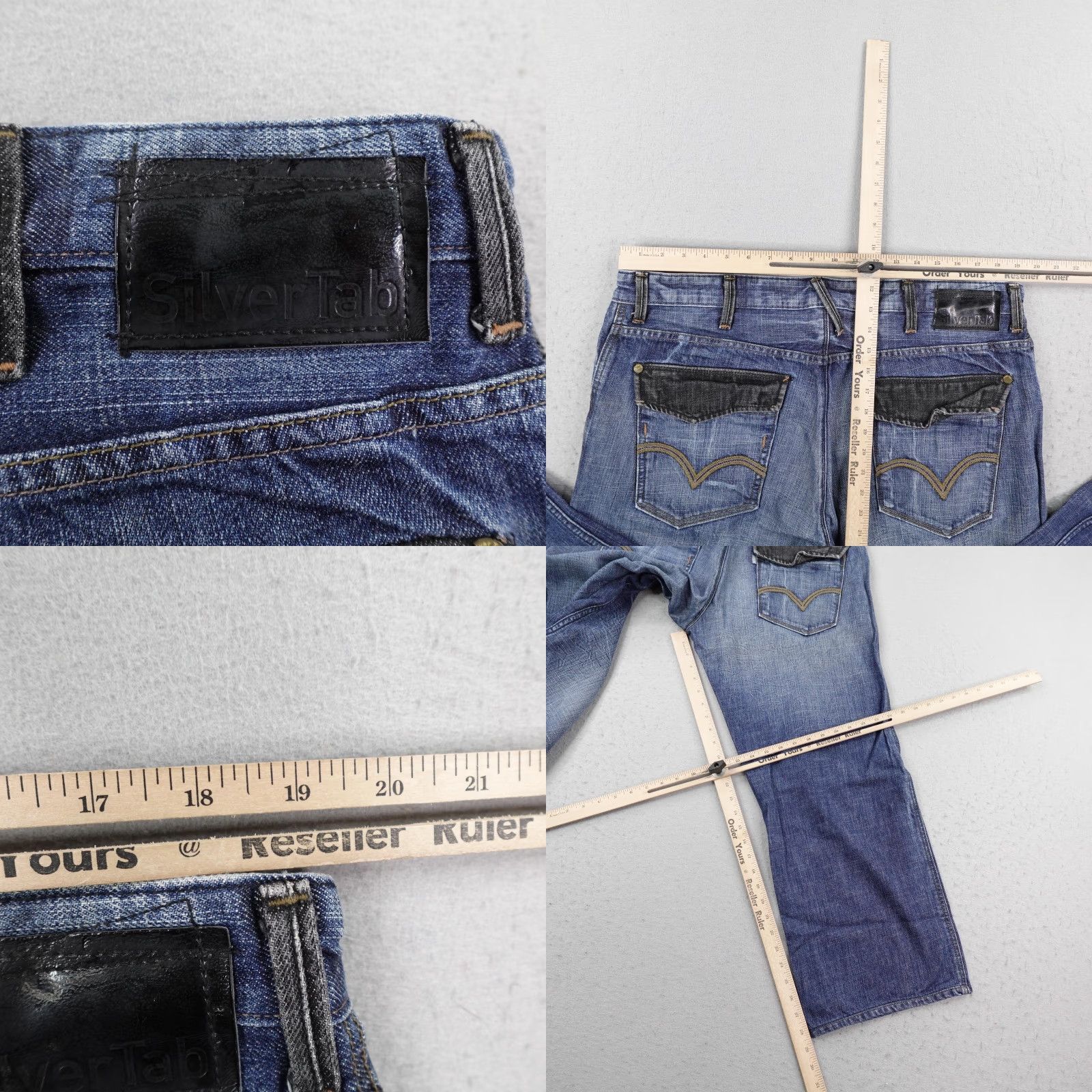 Levi's VINTAGE Levi's SilverTab Loose Jeans 38x30 Blue Denim Y2K Baggy Flap Pockets Mens Relaxed 90s Southwestern Cotton Denim Size US 38 / EU 54 - 8 Thumbnail