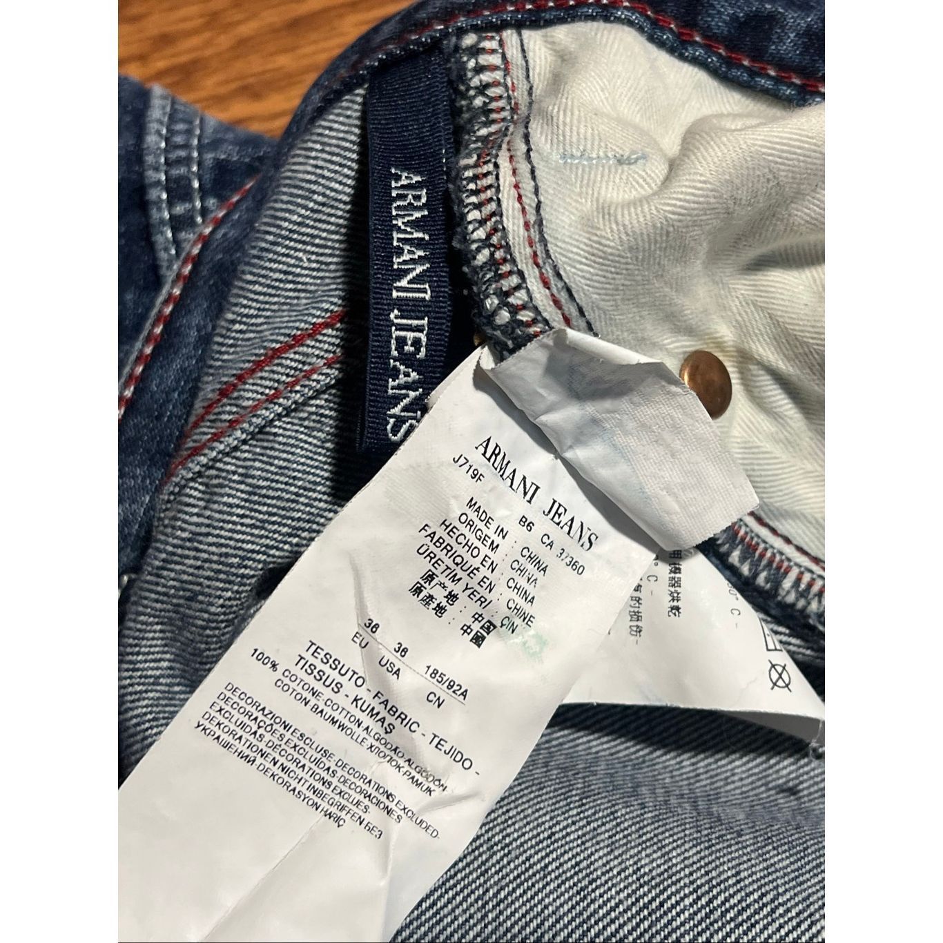 Armani Armani J21 Regular Fit Distressed Button Fly Jeans Size US 36 / EU 52 - 8 Thumbnail