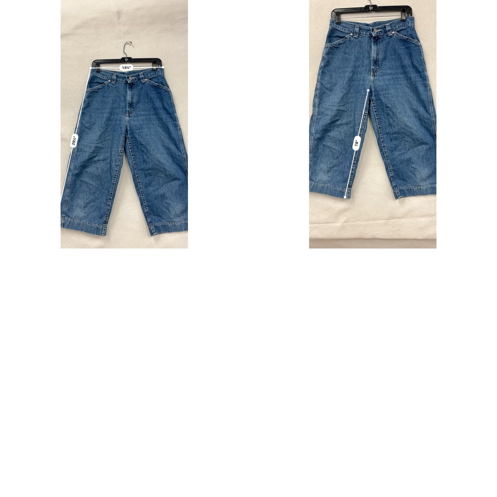 Lee VINTAGE Womens Lee Carpenter Style Crop Jeans 10 Blue Denim #6780 Size 32" / US 10 / IT 46 - 8 Thumbnail