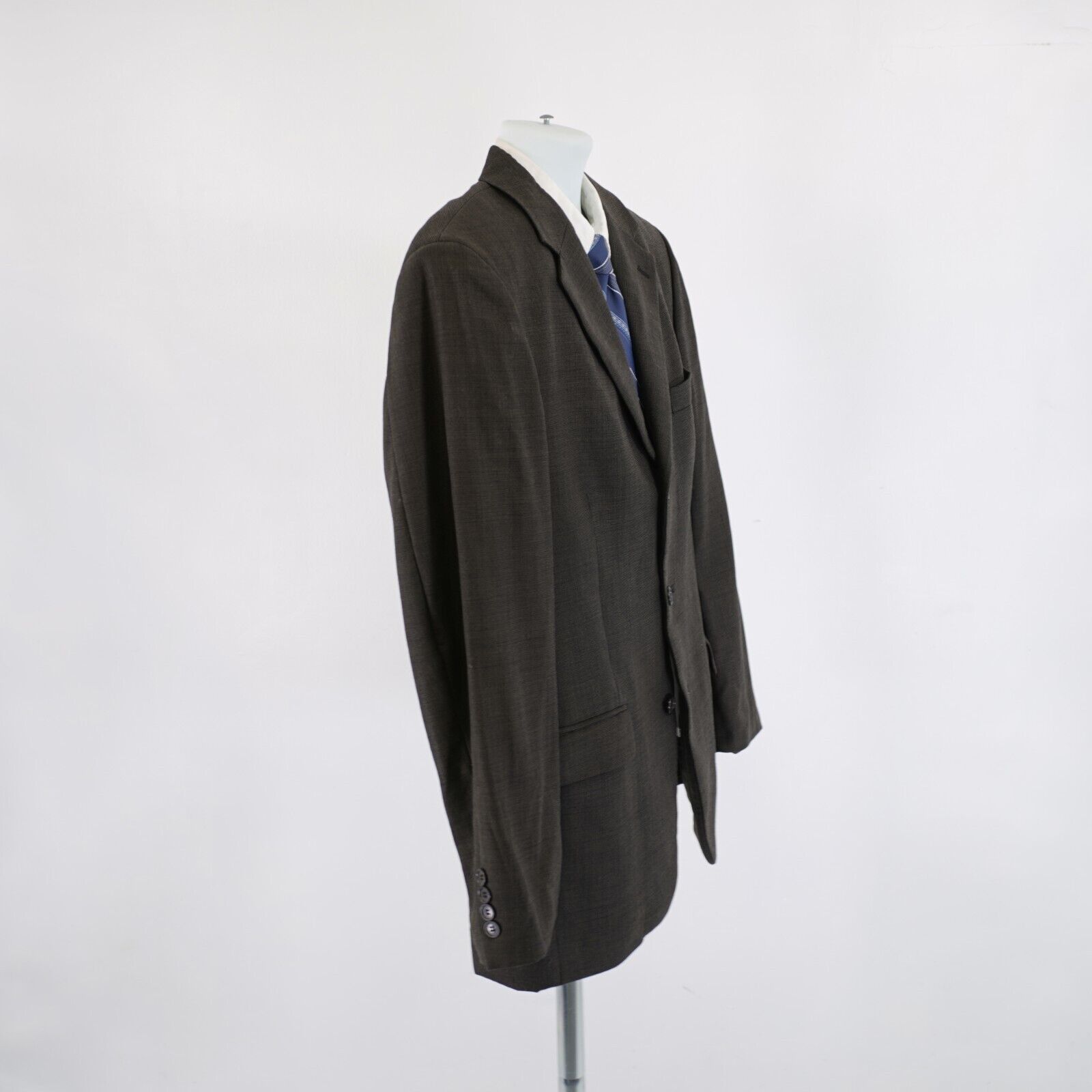 Designer Gianfranco Ruffini Italy Brown Check Super 100S Worsted Woo Size 38R - 7 Thumbnail