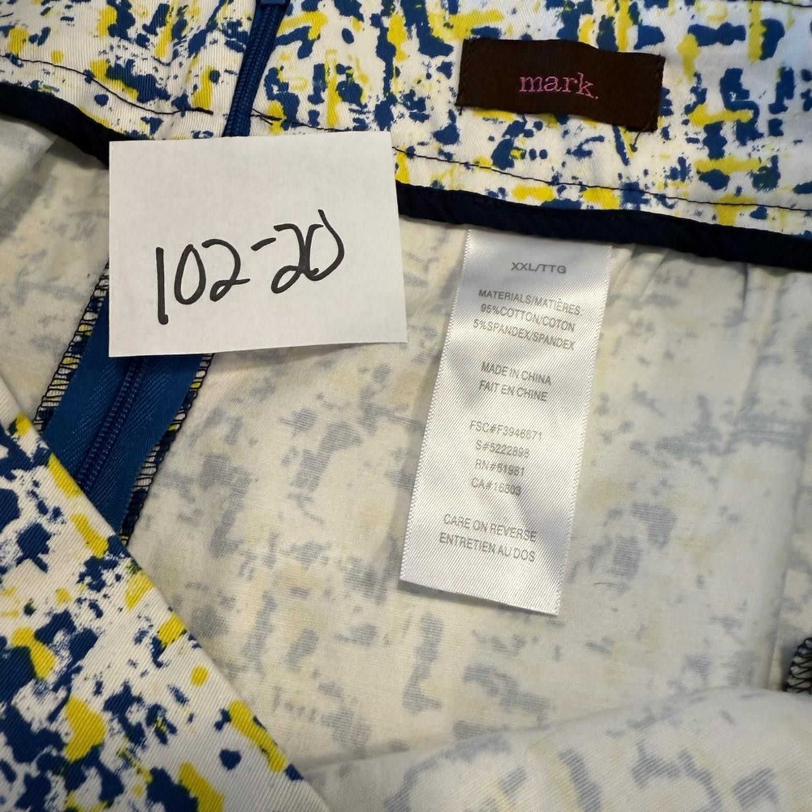 Maison Margiela Mark. retro full mini skirt abstract blue yellow SZ XXL Size 42" / US 20 - 10 Thumbnail