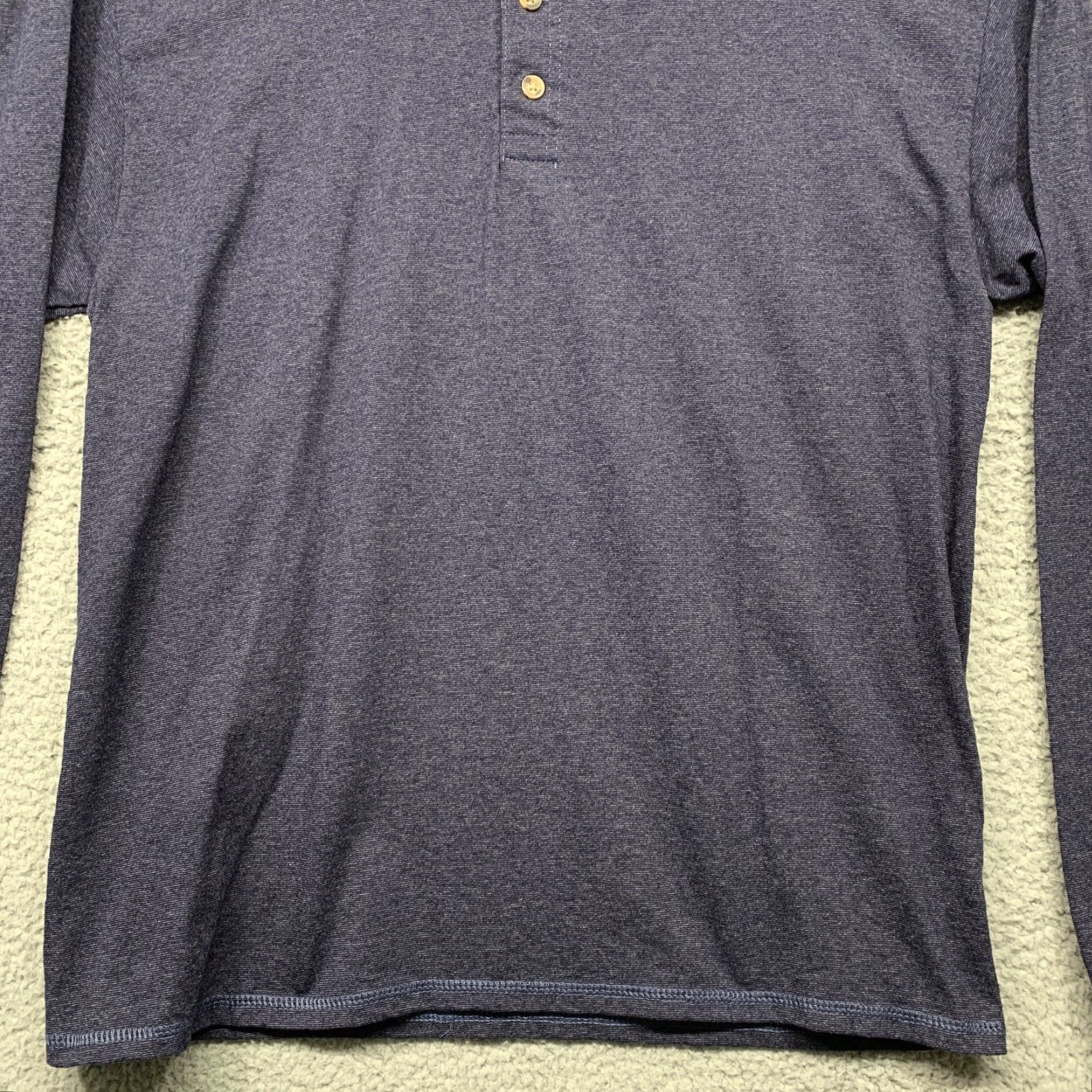 Hanes Hanes Beefy Long Sleeve Pullover Tee Men's L Heather Blue 3 Button Closure Dr… Durable Soft Size US L / EU 52-54 / 3 - 3 Thumbnail