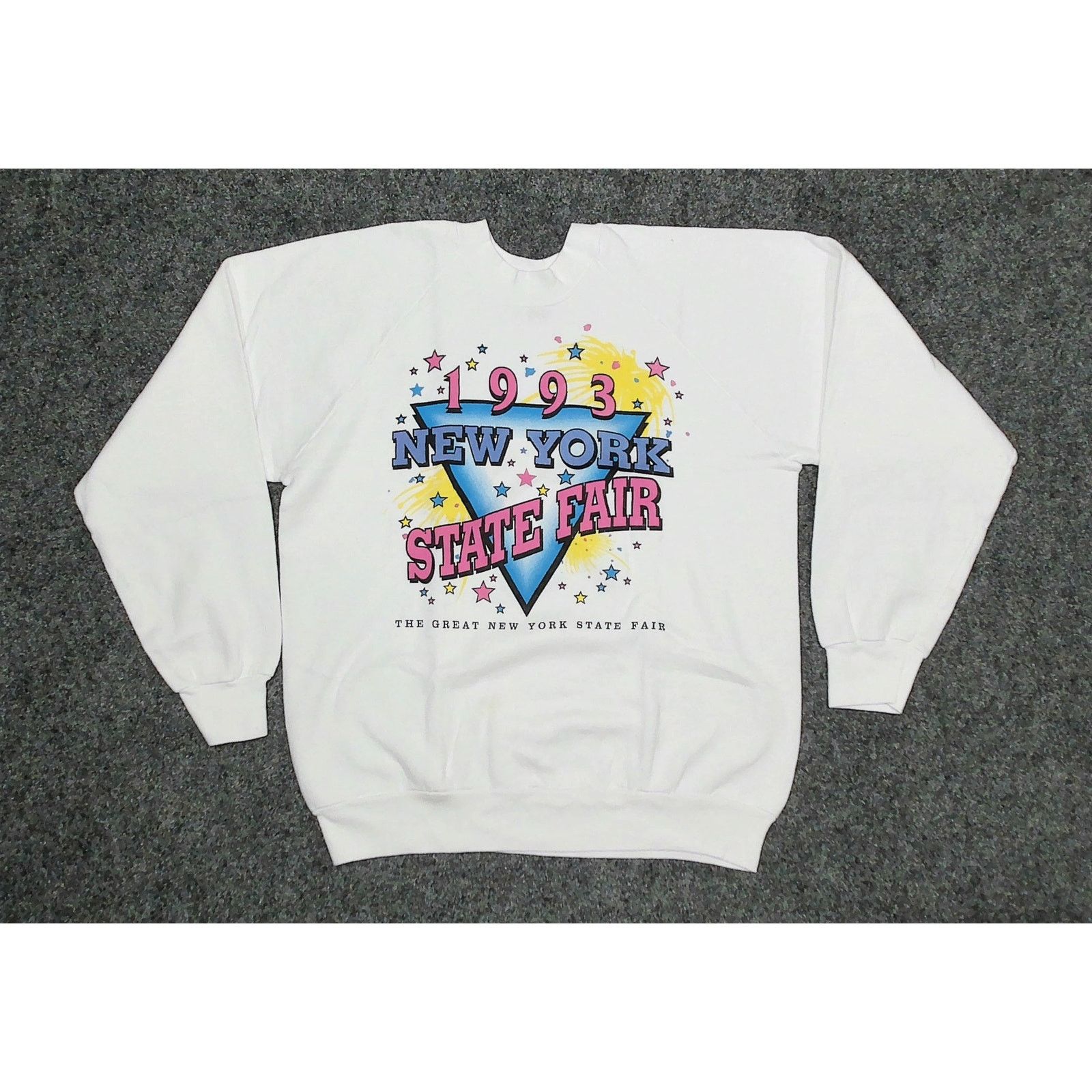 Fruit Of The Loom Fruit Of The Loom 1993 NY State Fair Neon Graphic Sweatshirt Size L / US 10 / IT 46 - 3 Thumbnail