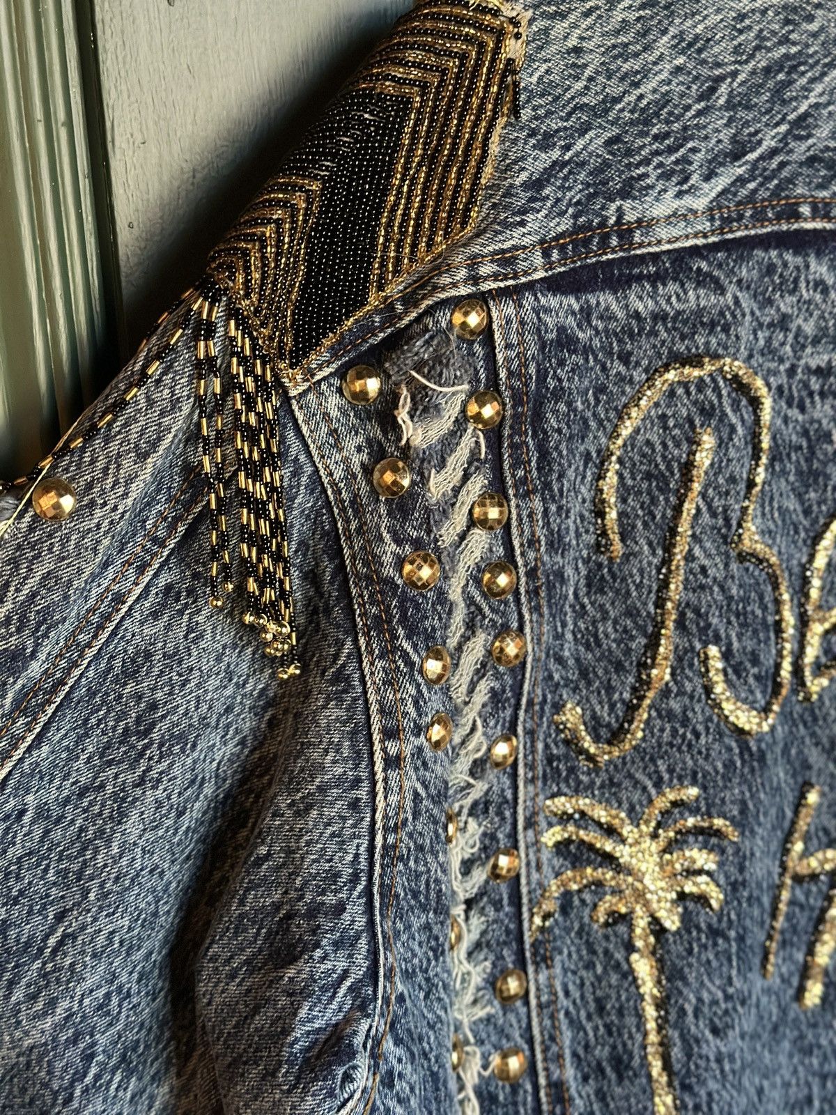 Other Custom Made Denim Jacket Beverly Hills Rolls Royce Studded Size US L / EU 52-54 / 3 - 7 Thumbnail