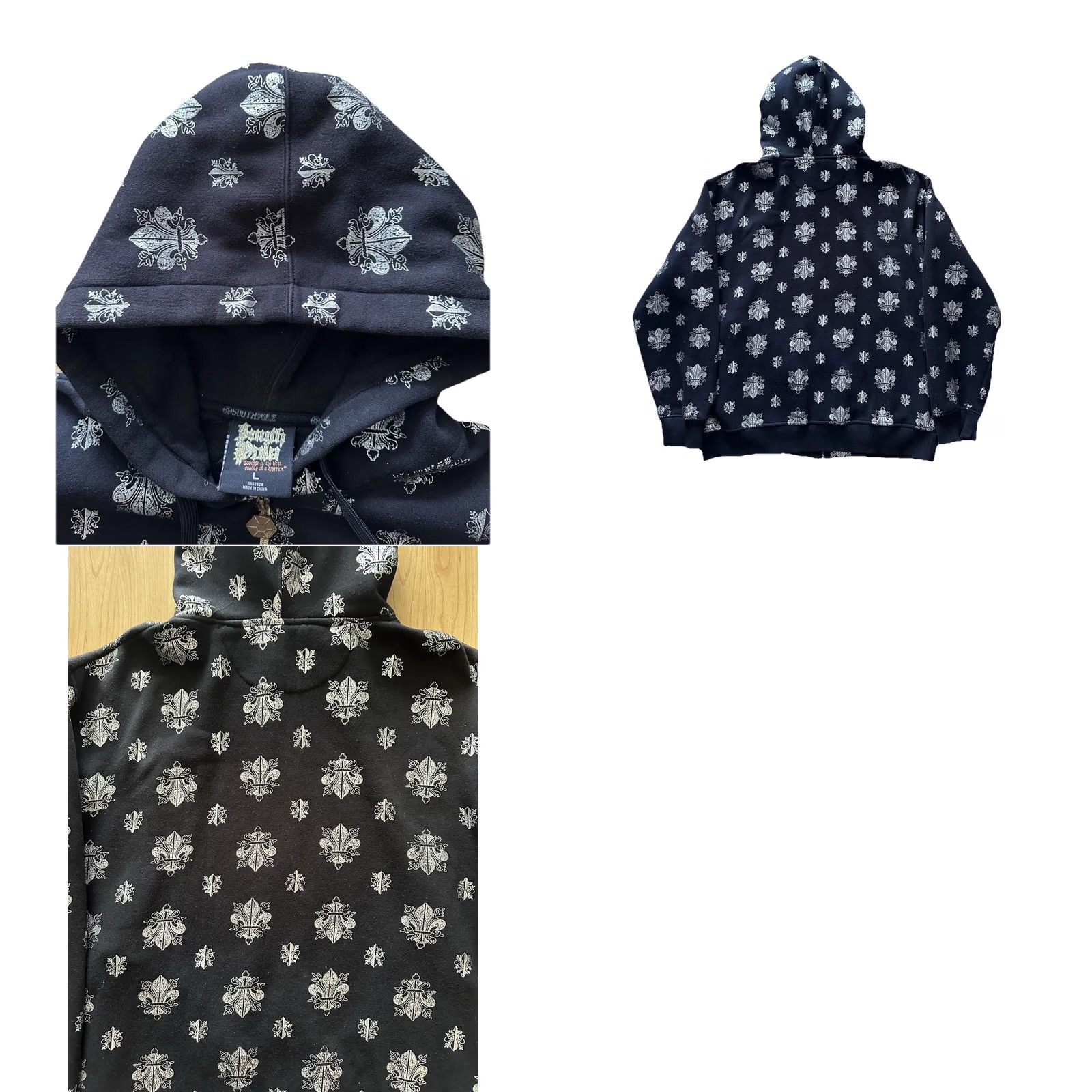 Southpole VINTAGE Southpole Hoodie Full Zip Hooded Black L Men Skull All Over Print Jesse Pinkman Breaking Bad Theme Size US L / EU 52-54 / 3 - 8 Thumbnail