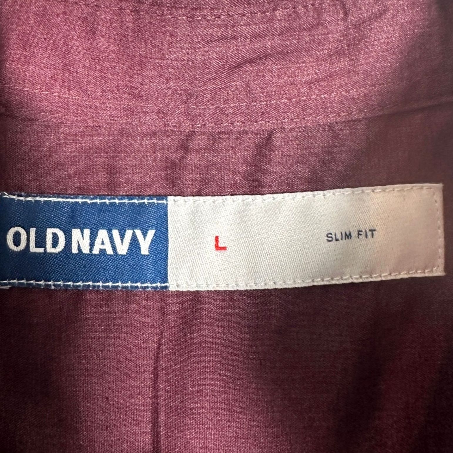 Old Navy Old Navy Shirt Mens Large Maroon Slim Fit Button Down Long Sleeve Casual Size US L / EU 52-54 / 3 - 5 Thumbnail