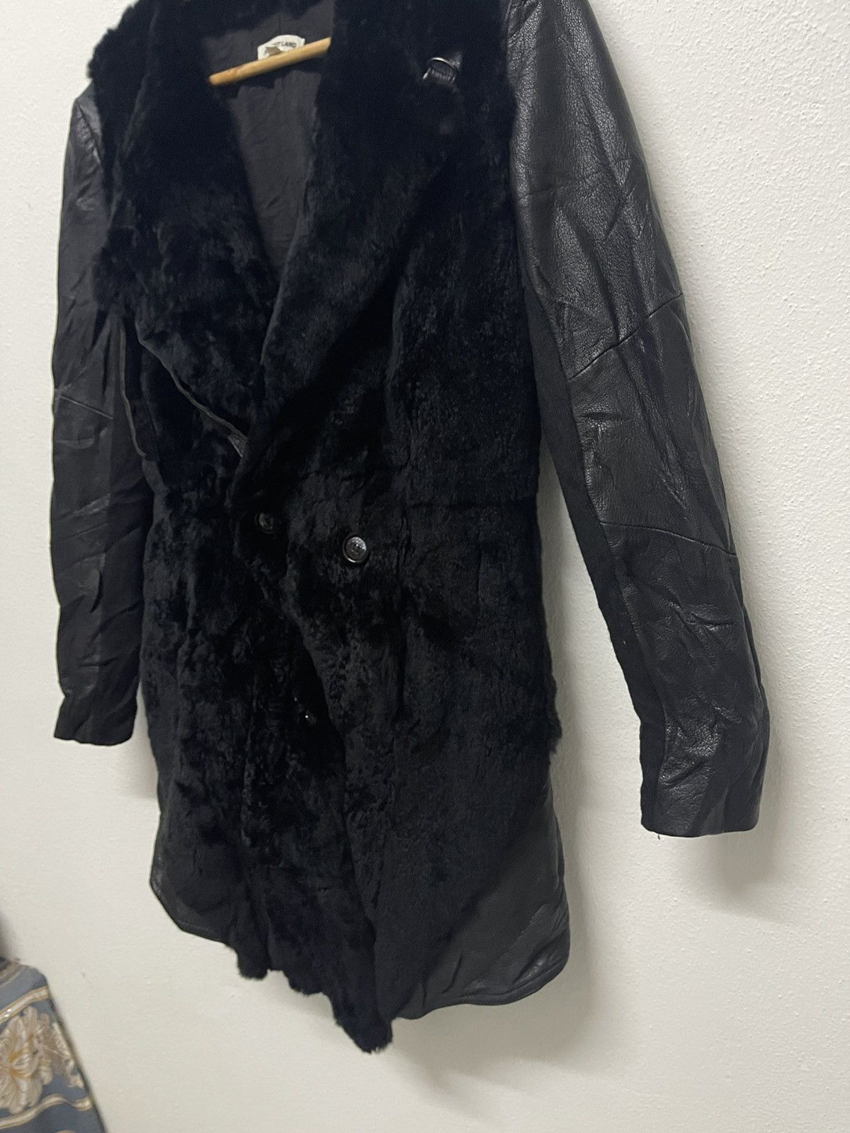 Helmut Lang HELMUT LANG GOAT LEATHER MIX FUR RABBIT JACKET ASYMMETRICAL Size S / US 4 / IT 40 - 4 Thumbnail