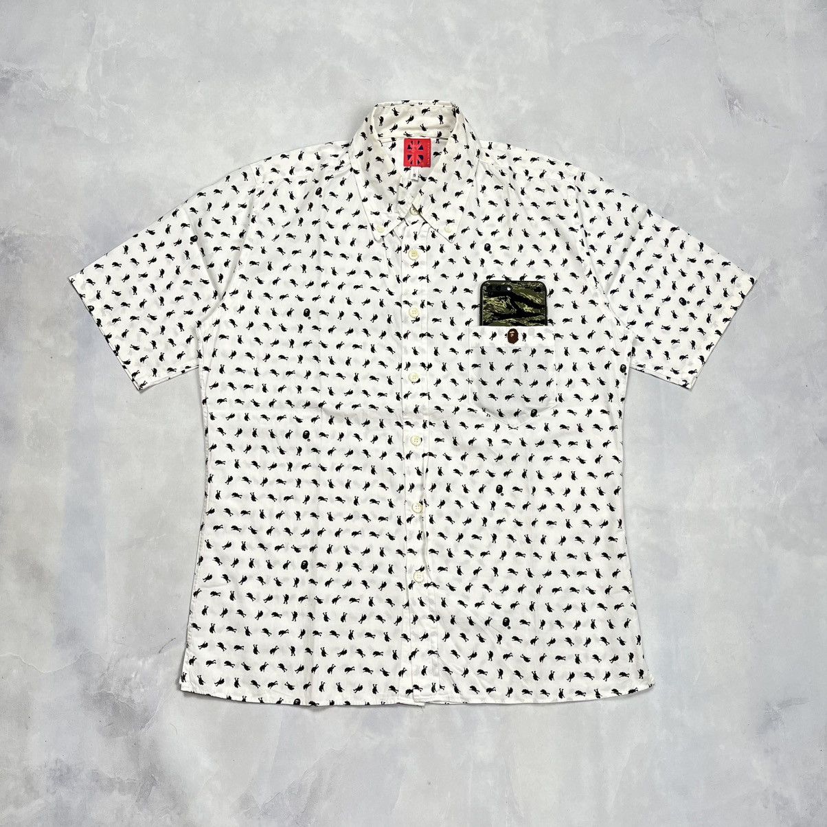 Bape Bape Monogram Button Up Shirt Pocket Logo Size US S / EU 44-46 / 1 - 1 Thumbnail