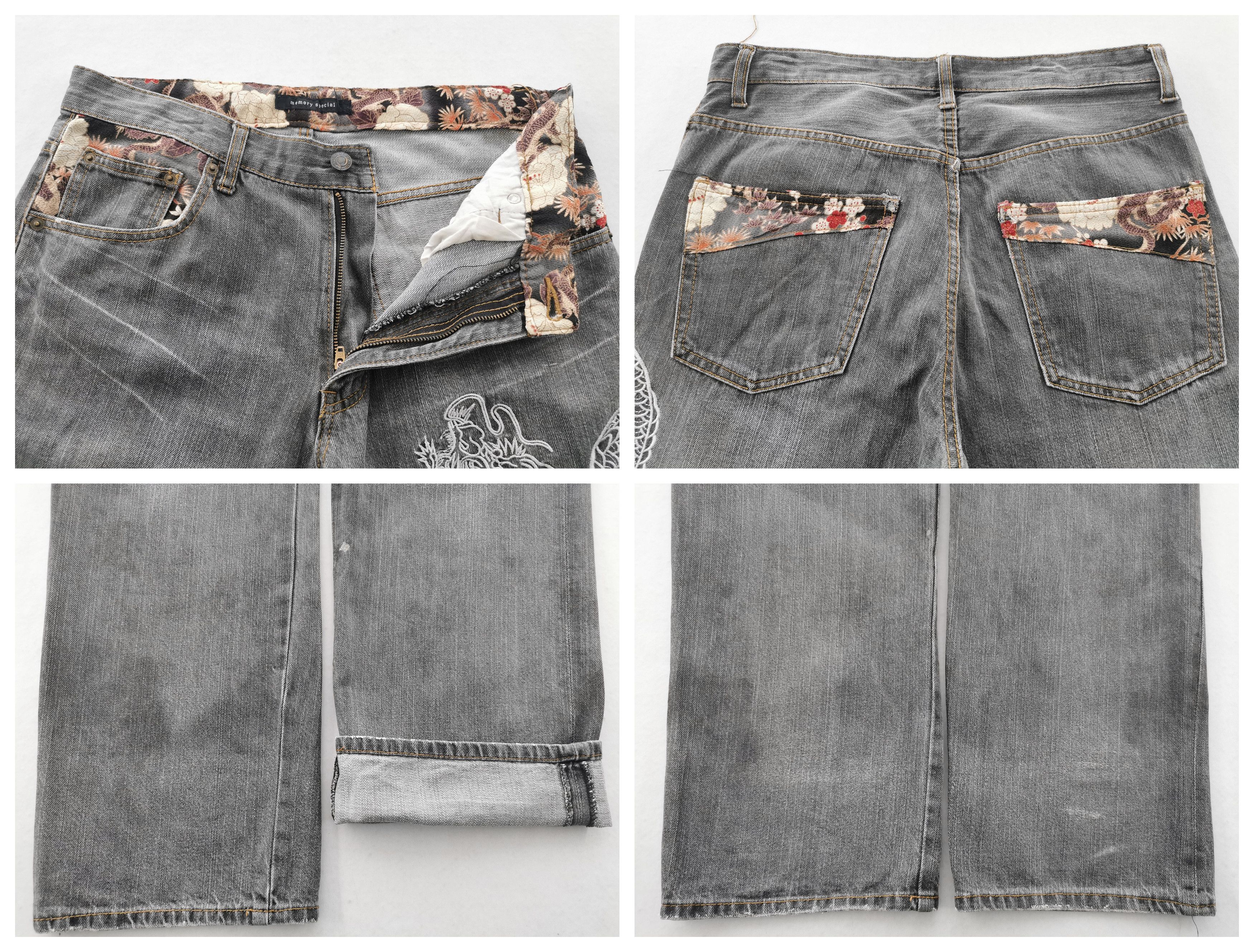 Japanese Brand Distressed Vintage Memory Special Embroidery Dragon Denim Size US 33 - 7 Thumbnail