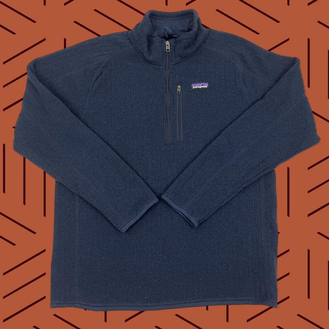 Patagonia Patagonia Better Sweater Mens L Blue Striped 1/2 Zip Pullover Golf Preppy Office/Fall/Winter/Spring Size US L / EU 52-54 / 3 - 1 Thumbnail