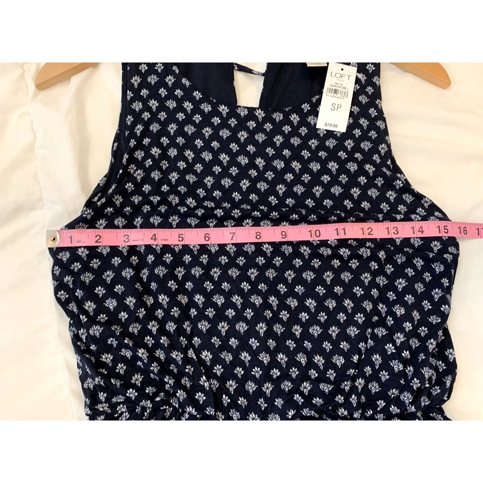 Ann Taylor VINTAGE Ann Taylor Loft Knee Length Dress Navy Blue Women's Small Petite Beach Dress Navy Blue Beach 90s Womens Size S / US 4 / IT 40 - 5 Thumbnail