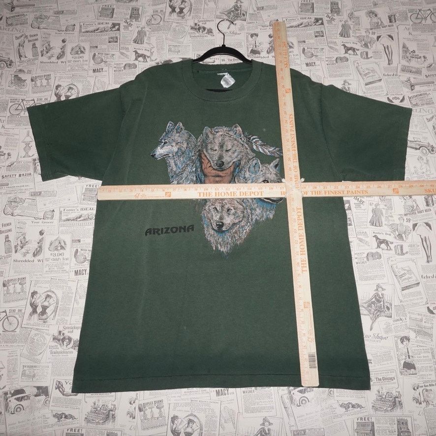 Vintage XL - Vintage Y2K Arizona wolf native nature fade 90s t-shirt Size US XL / EU 56 / 4 - 4 Thumbnail