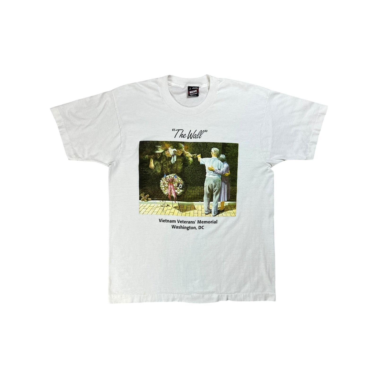 Fruit Of The Loom × Vintage Vintage 90s “The Wall” Vietnam Veterans’ Memorial art tee Size US L / EU 52-54 / 3 - 1 Thumbnail