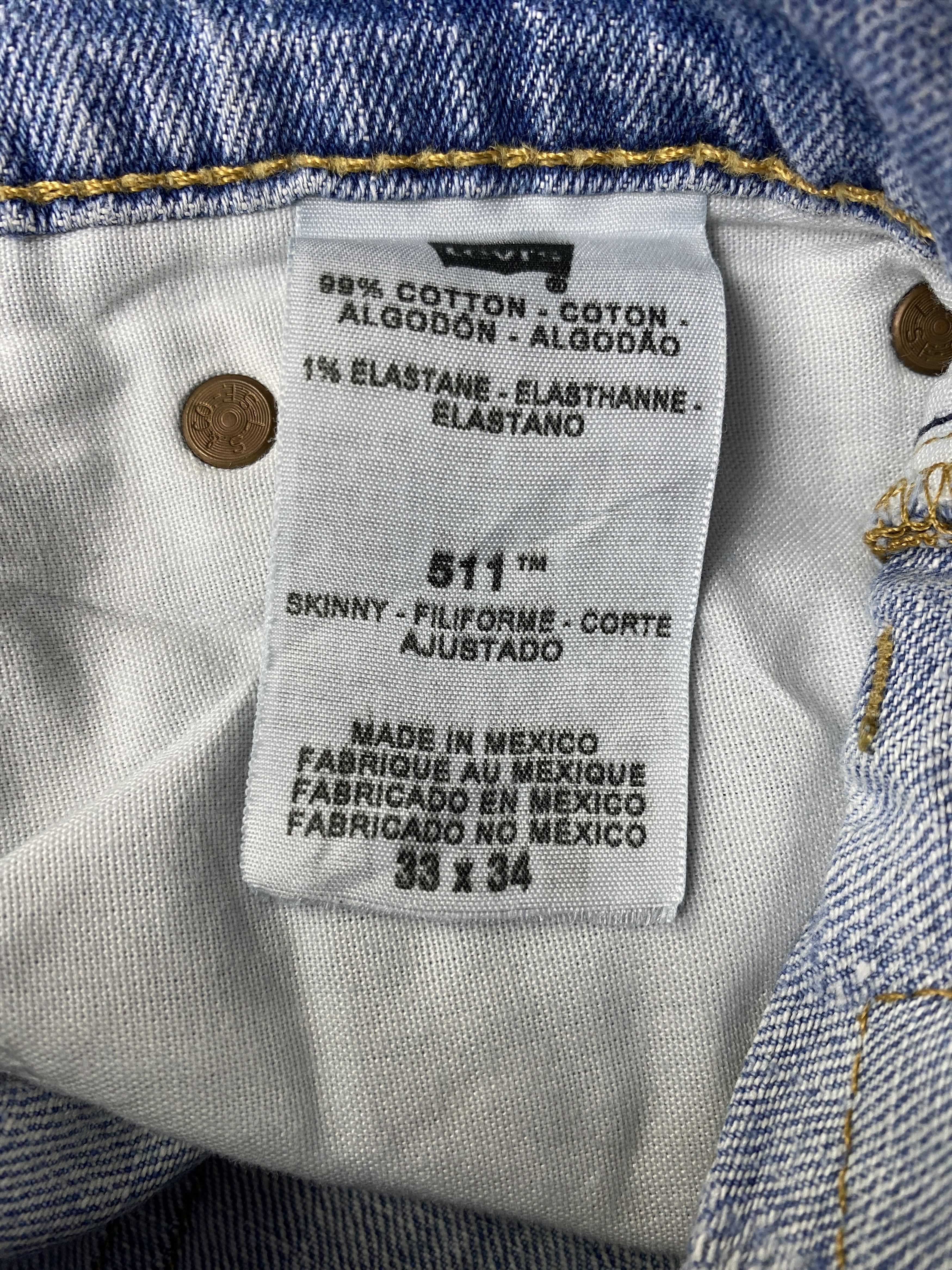Levi's × Vintage Vintage Levis 511 Slim Fit Denim Jeans Size US 32 / EU 48 - 7 Thumbnail