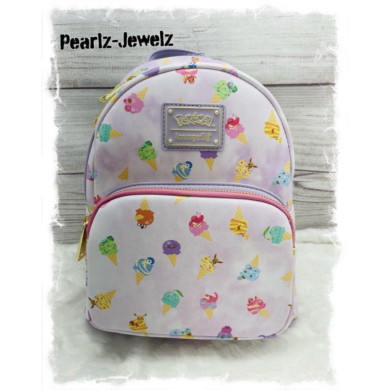 image of Disney Loungefly Pokemon Ice Cream Pikachu Eevee Squirtle Mini Back in Pink, Women's