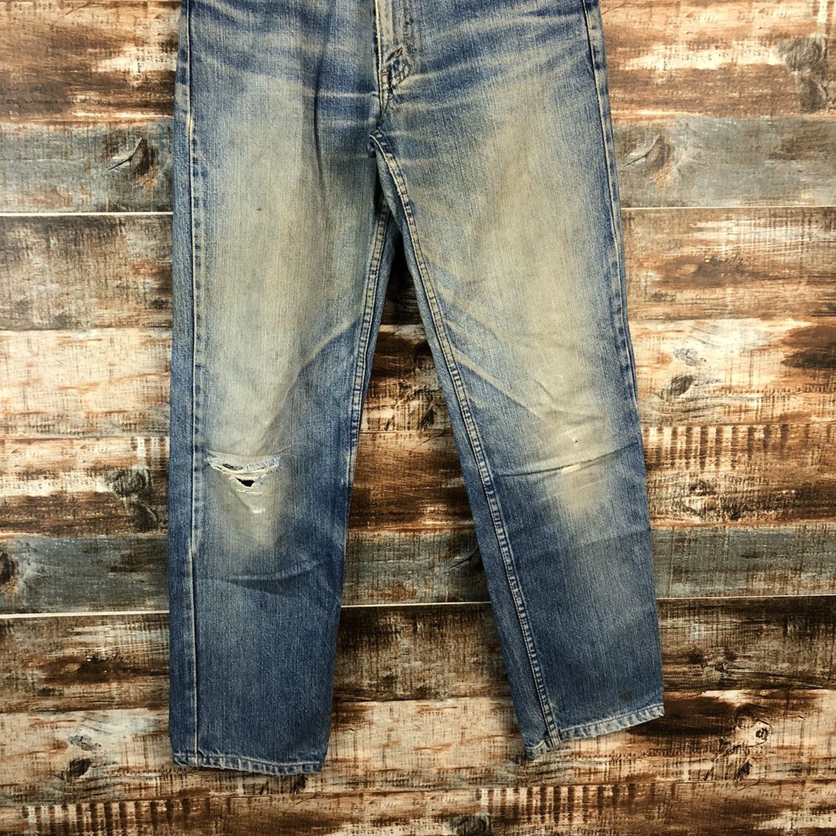 Levi's DLL Levis Blue ripped vintage Denim Pants #C240 Size US 27 - 3 Thumbnail