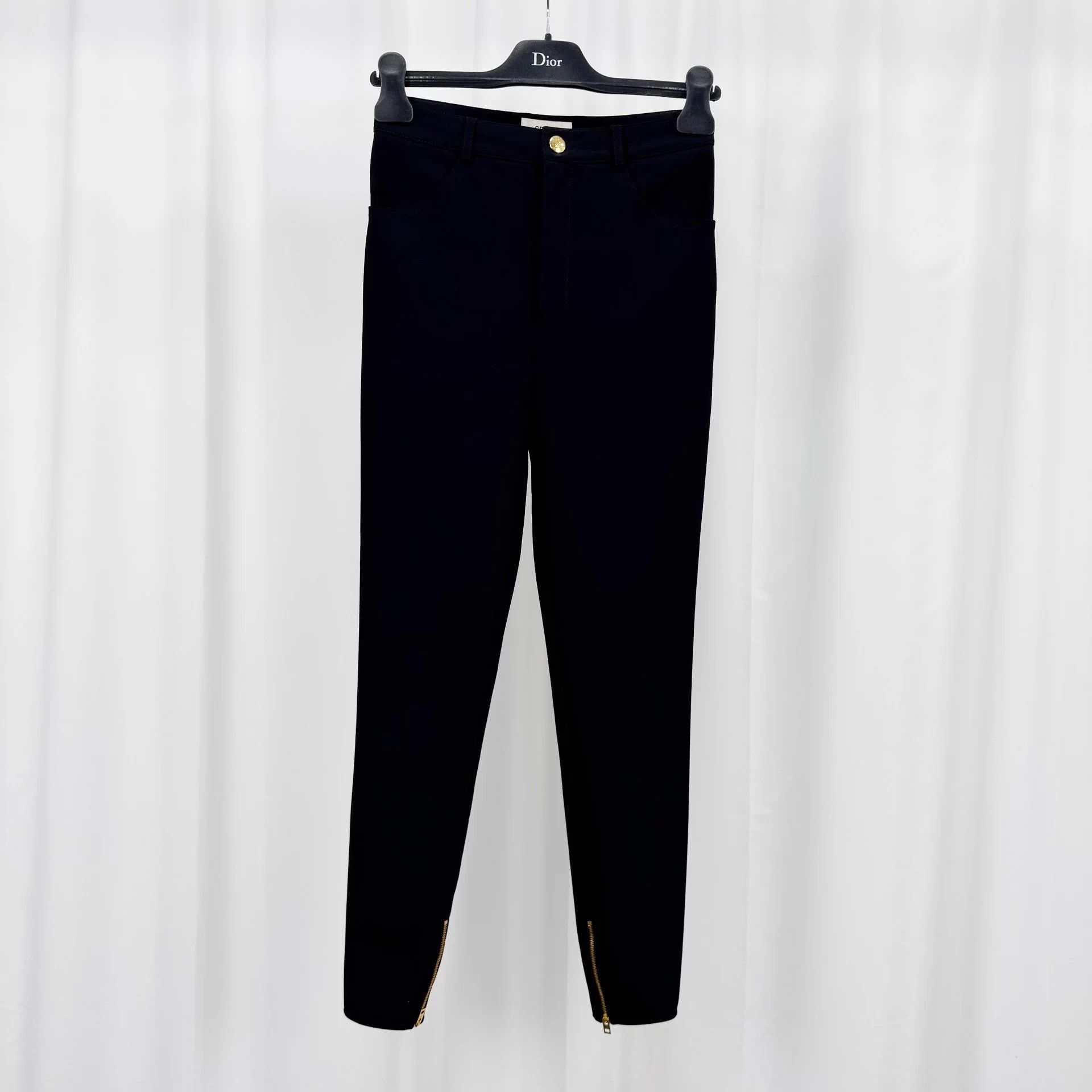Celine Gold Buckle Wool Casual Pants 38 99 New