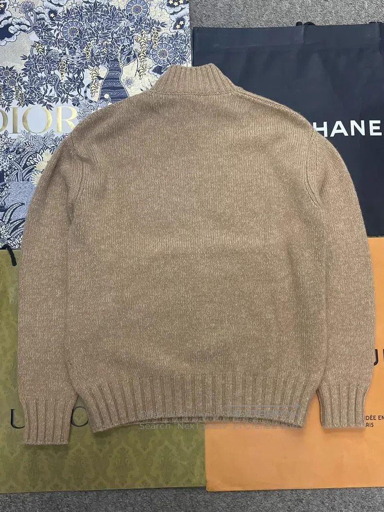 Loro Piana Loro Piana Khaki Classic High Neck Cashmere Sweater Size US M / EU 48-50 / 2 - 2 Thumbnail