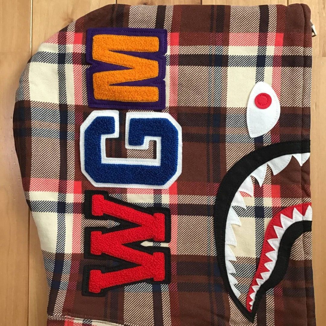 Bape × Nigo 🔥NFS limited🔥 BAPE Check shark full zip hoodie a bathing ape Size US M / EU 48-50 / 2 - 4 Thumbnail