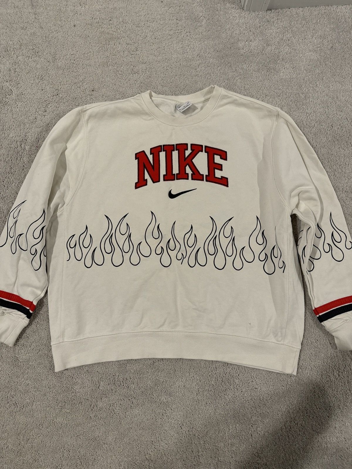 Nike × Vintage Vintage Nike Flame sweater Size US XL / EU 56 / 4 - 1 Thumbnail